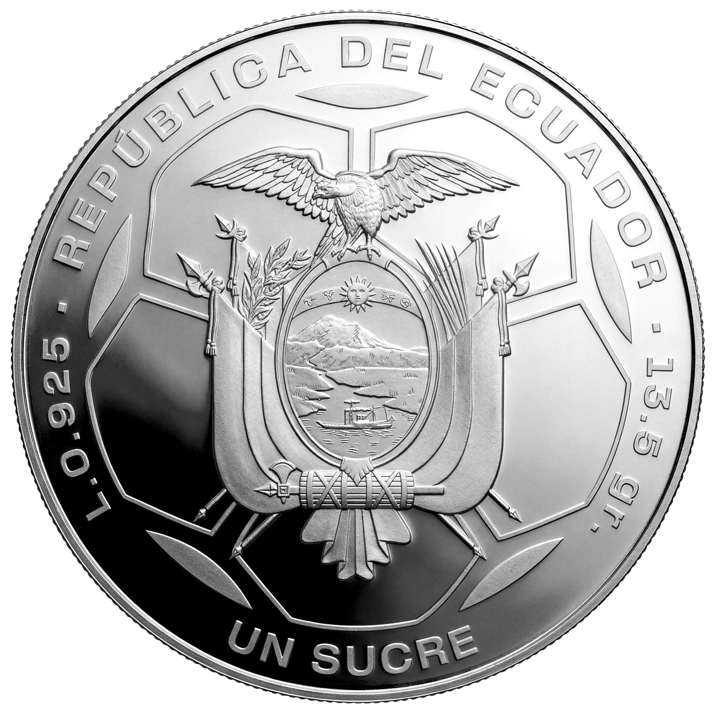 Equateur - Pièce Un Sucre 2026 argent BE - Coupe du monde de football – Image 2