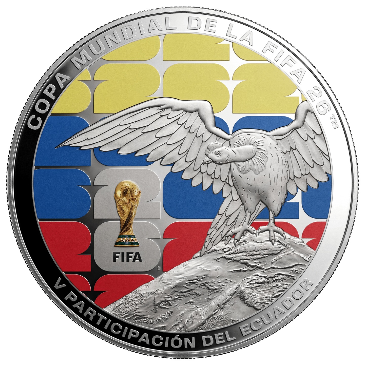 Equateur - Pièce Un Sucre 2026 argent BE - Coupe du monde de football