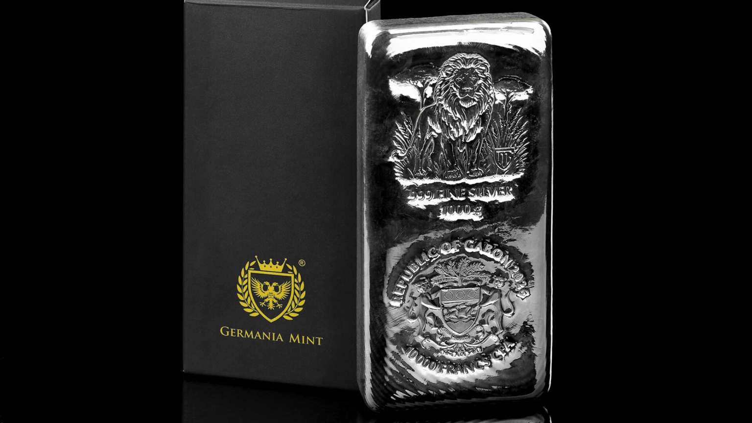 Gabon - Pièce 10000 Francs CFA 2026 1000 grammes argent - Lion – Image 3