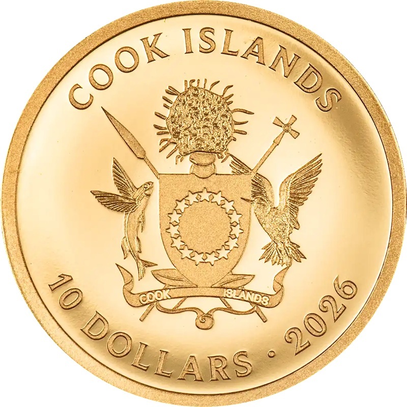 Iles Cook - Pièce 10 Dollars 2026 or BE - Pompier – Image 2