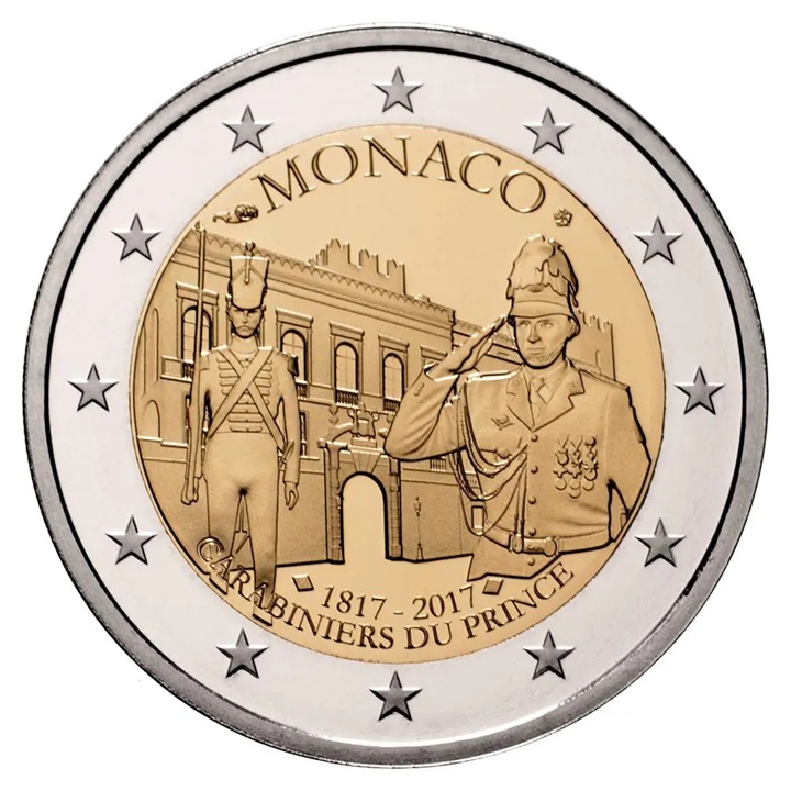Monaco - Pièce 2 Euro 2017 cupro-nickel et nickel-laiton BE - Carabiniers du prince