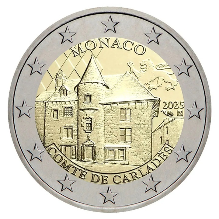 Monaco - Pièce 2 Euro 2025 cupro-nickel et nickel-laiton BE - Comté de Carladès