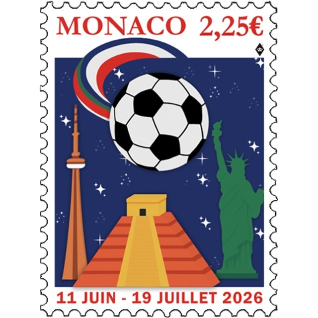 Monaco - Timbre 2,25 Euro 2026 - Coupe du monde de football
