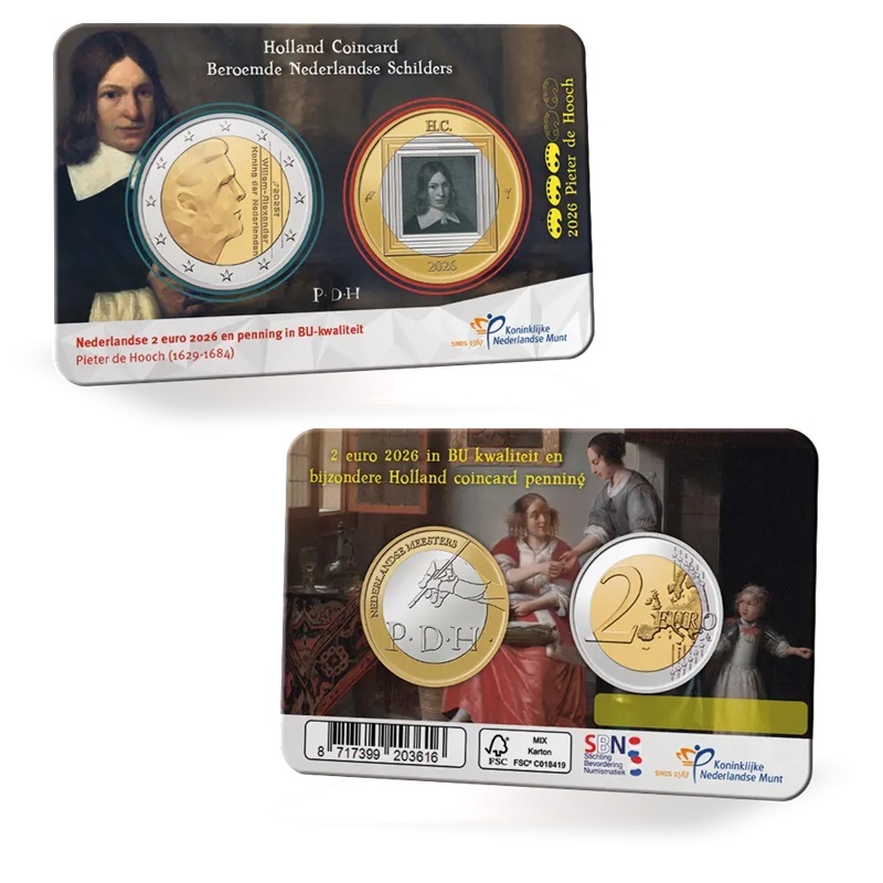 Pays-Bas - Carte Euro 2026 BU - Pieter de Hooch – Image 5