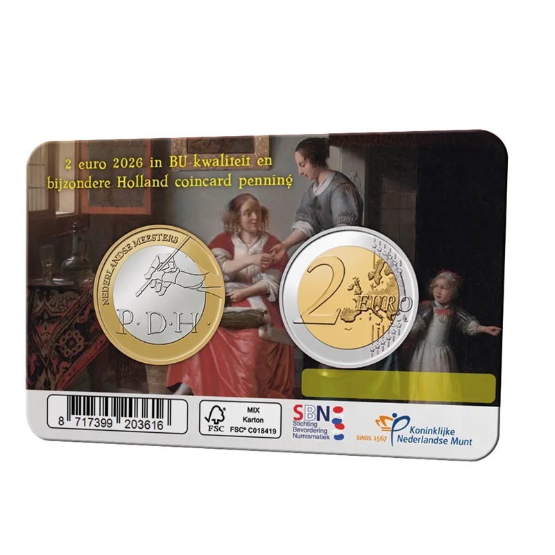Pays-Bas - Carte Euro 2026 BU - Pieter de Hooch – Image 2