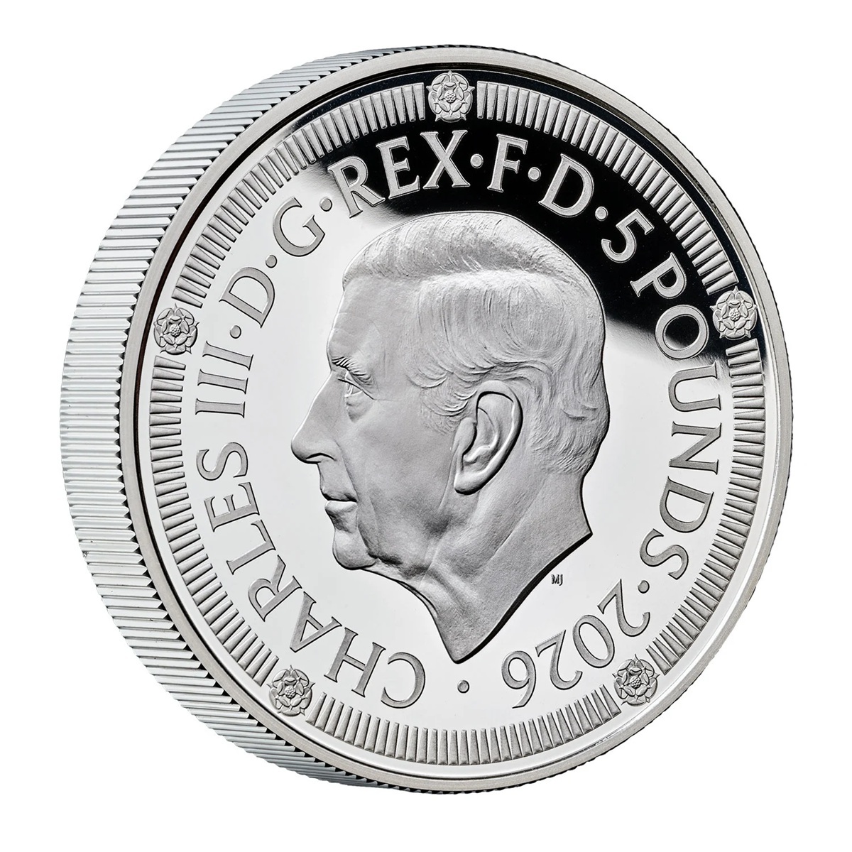 Royaume-Uni - Pièce 5 Pounds 2026 argent BE - Couronne d'or – Image 2