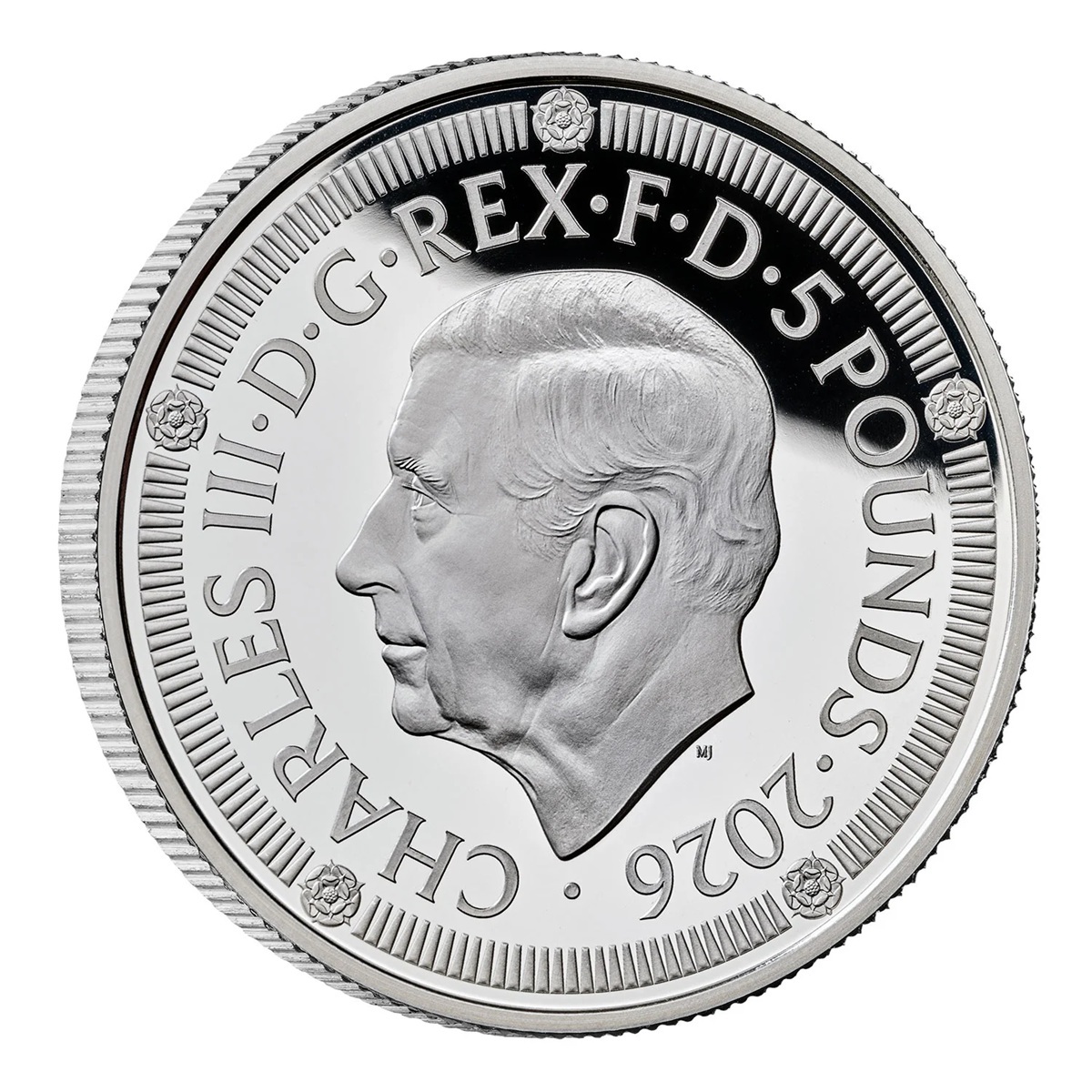 Royaume-Uni - Pièce 5 Pounds 2026 argent BE - Couronne d'or – Image 2