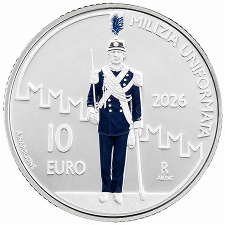 Saint-Marin - Pièce 10 Euro 2026 R argent BE - Compagnie de la Milice en Uniforme