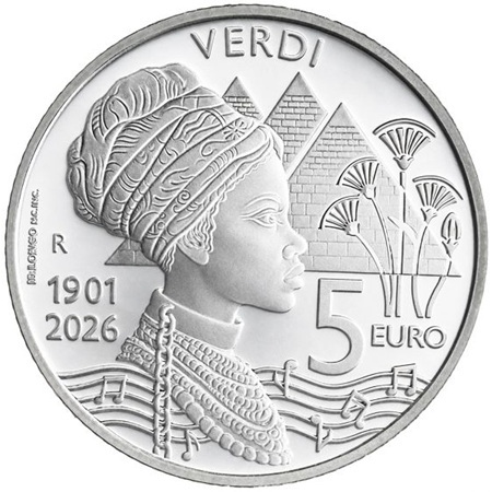 Saint-Marin - Pièce 5 Euro 2026 R argent BE - Giuseppe Verdi