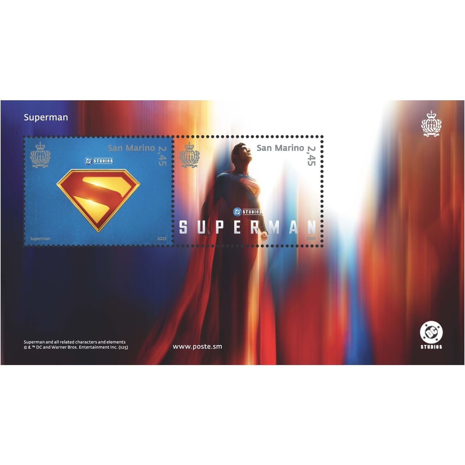 Saint-Marin - Bloc de 2 timbres 2,45 Euro 2025 - Superman
