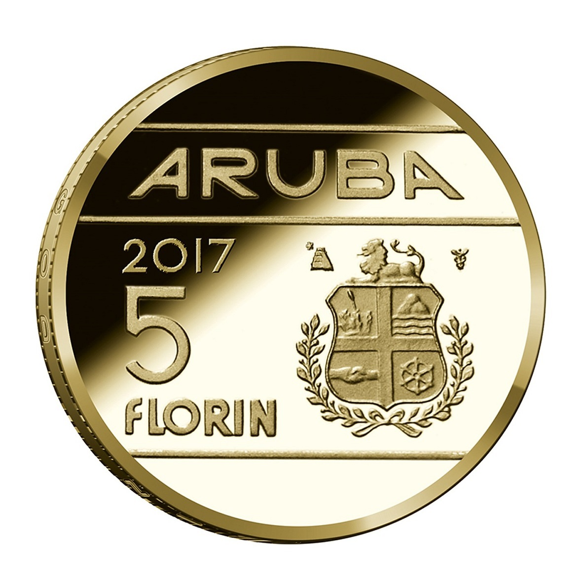 Aruba - Pièce 5 Florin 2017 bronze-aluminium - Croix Rouge d'Aruba – Image 2