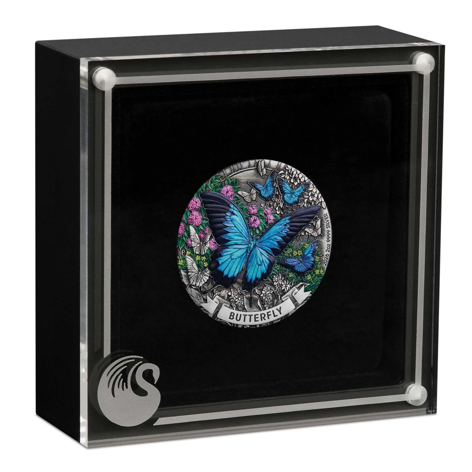 Australie - Pièce 2 Dollars 2026 2 onces argent Antique - Papillon – Image 3