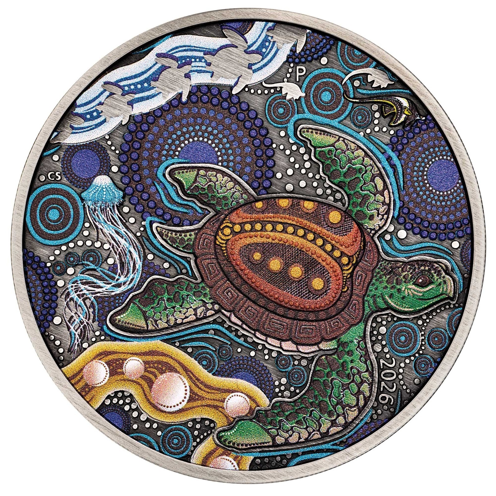 Australie - Pièce 2 Dollars 2026 2 onces argent Antique - Tortue Yaunati