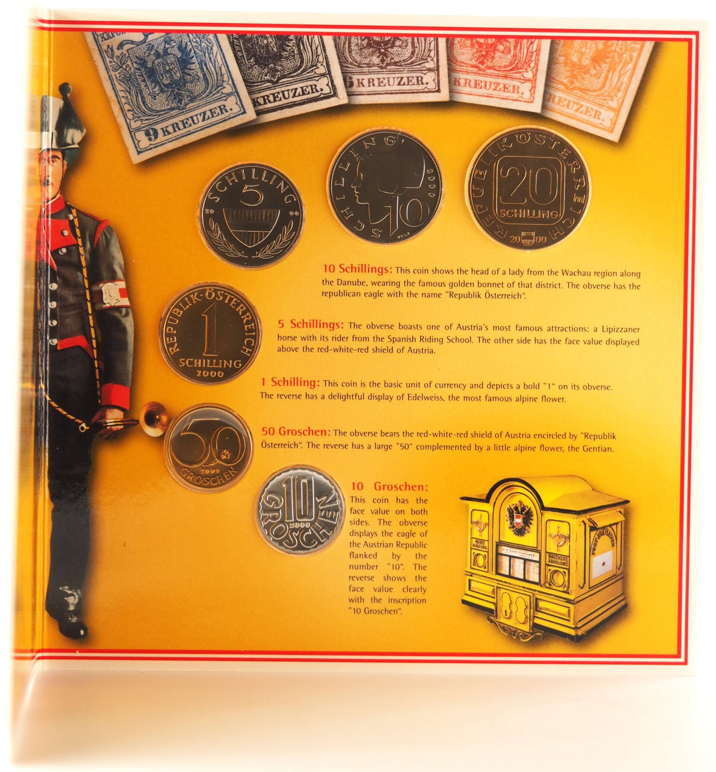 Autriche – Coffret Schilling 2000 BU – Timbre-poste autrichien – Image 5