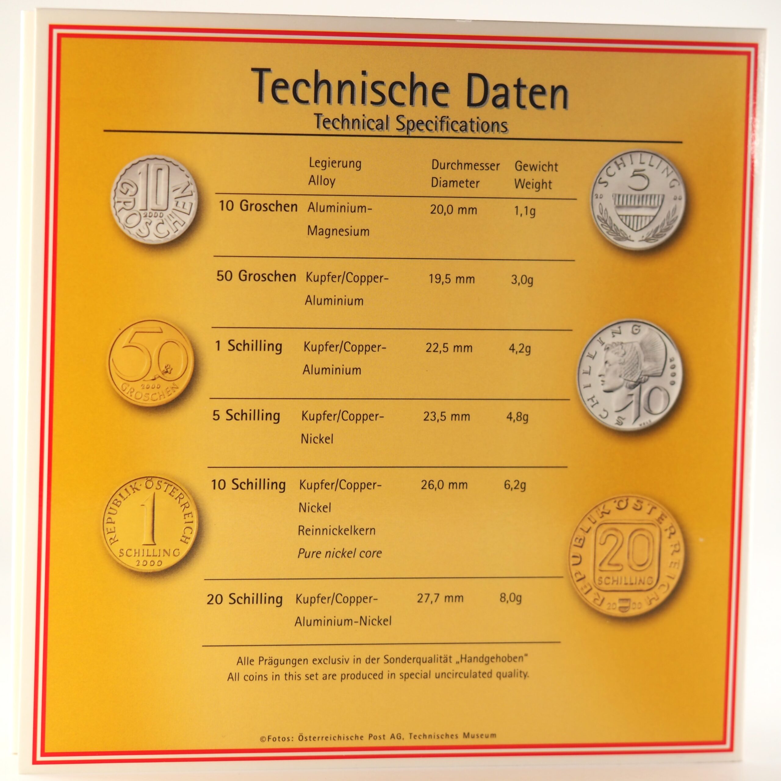 Autriche – Coffret Schilling 2000 BU – Timbre-poste autrichien – Image 2
