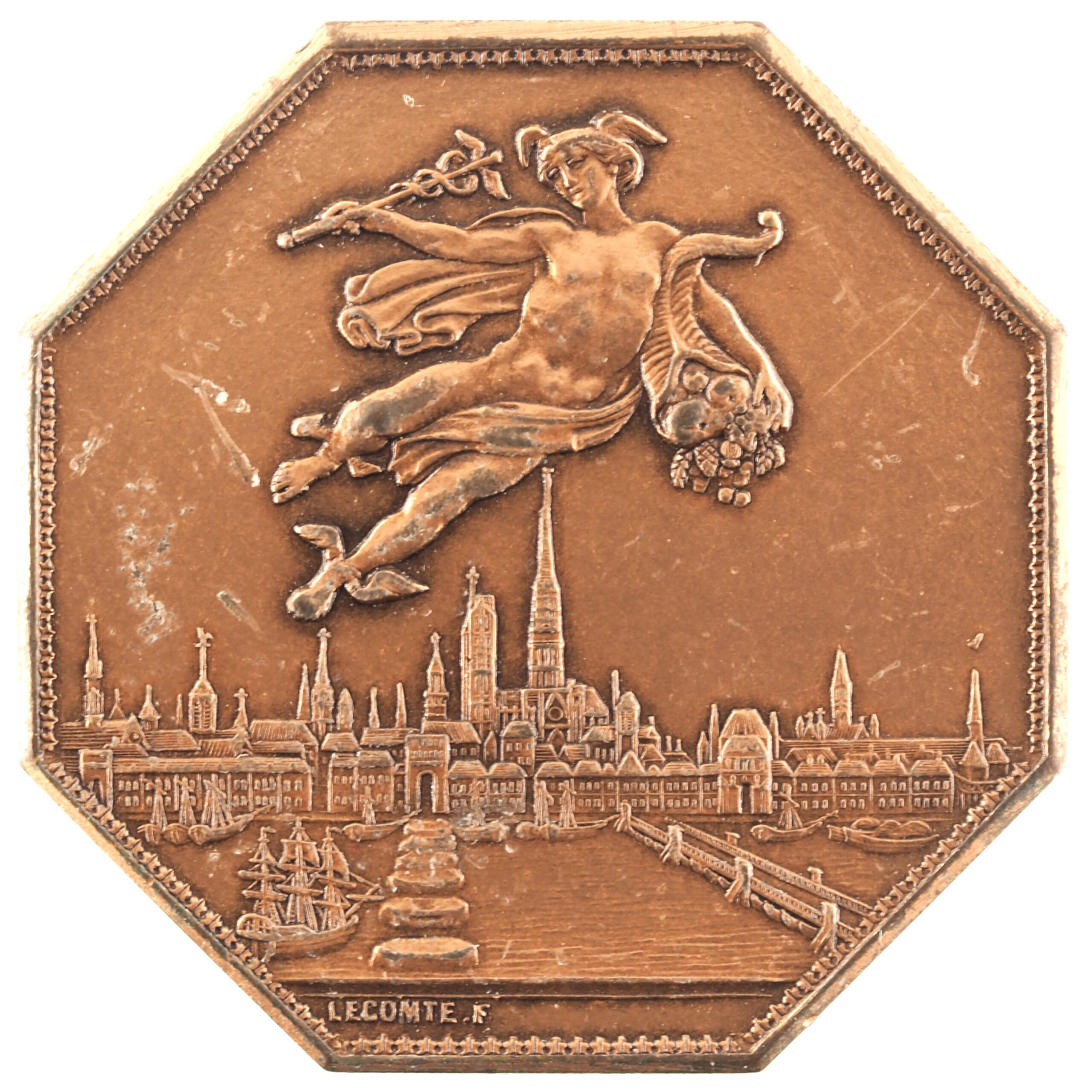 France - Jeton 1802 bronze - Mercure / Chambre de Commerce de Rouen
