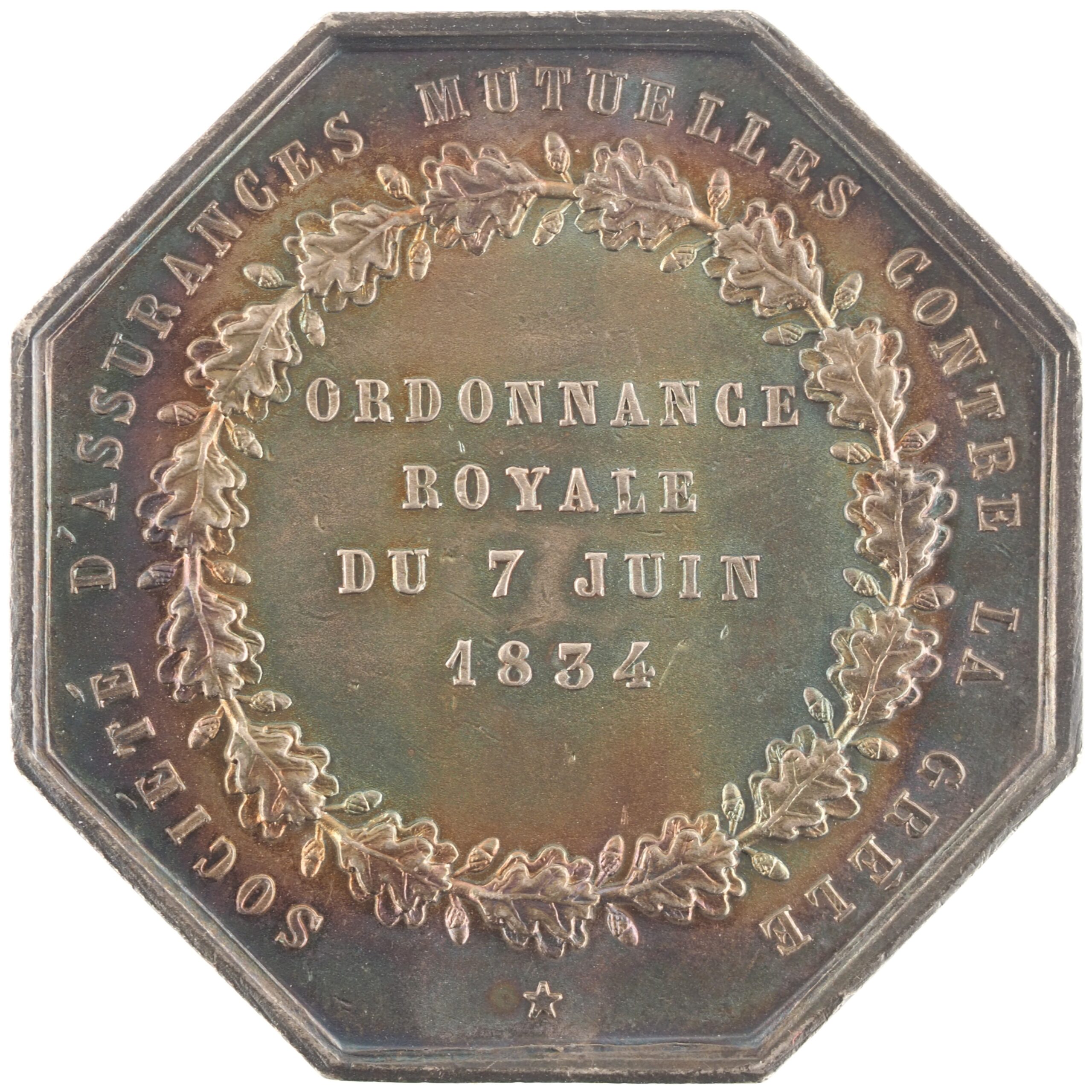 France - Jeton 1834 argent - L'Etoile, société d'assurances mutuelles contre la grêle