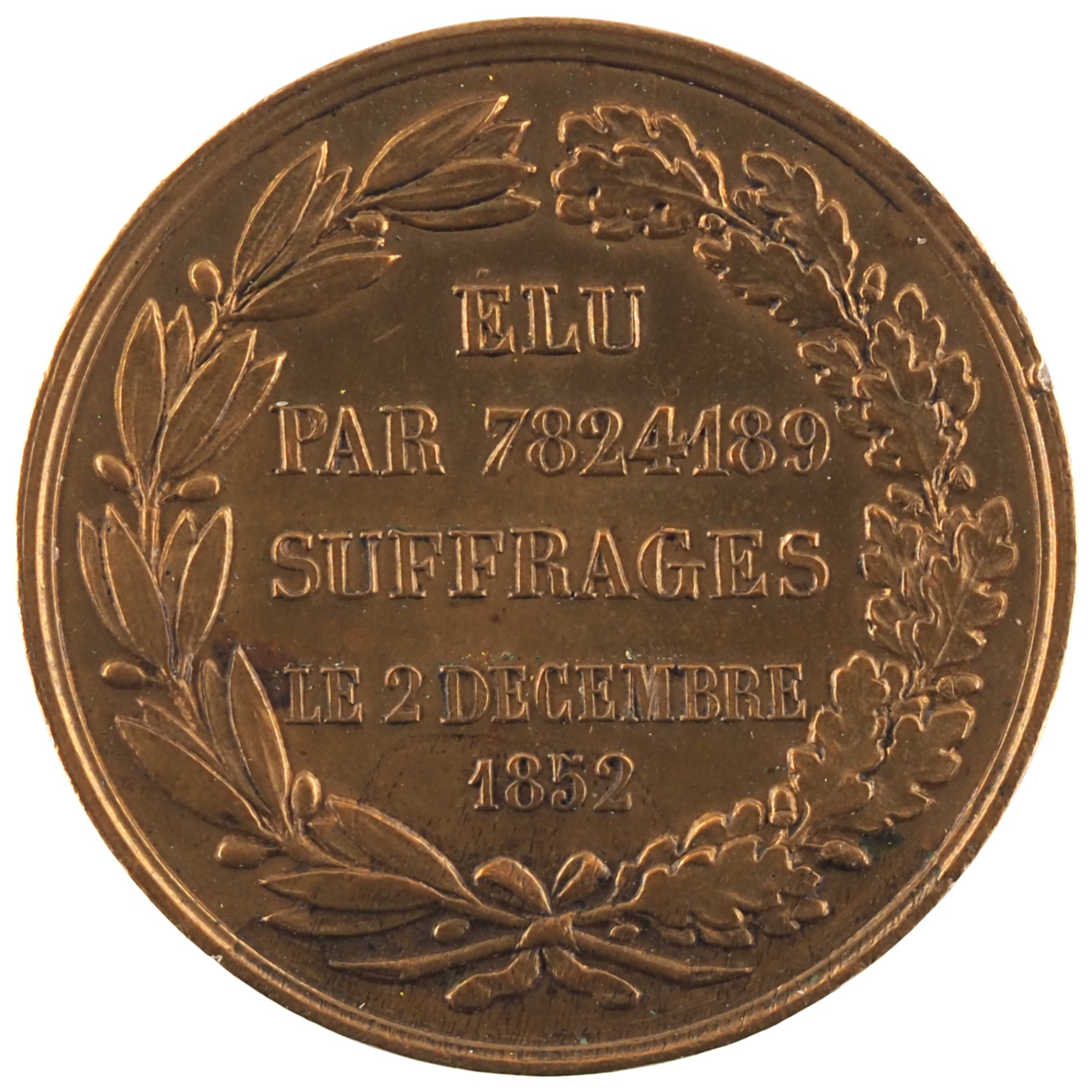 France - Médaille 1852 cuivre - Election de l'empereur Napoléon III