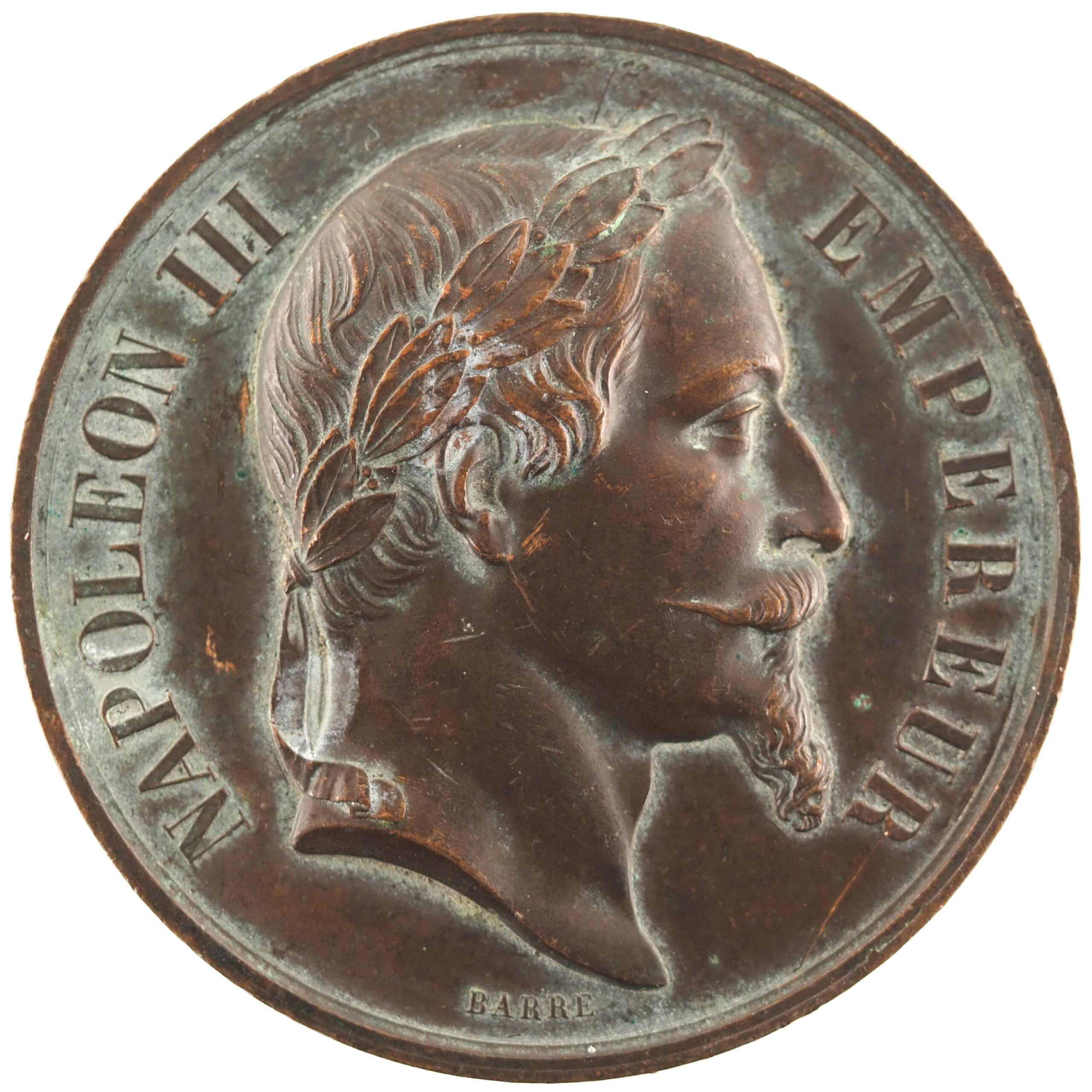 France - Médaille 1866 cuivre - Napoléon III / Société d'horticulture de Saint-Lô, dans la Manche – Image 2