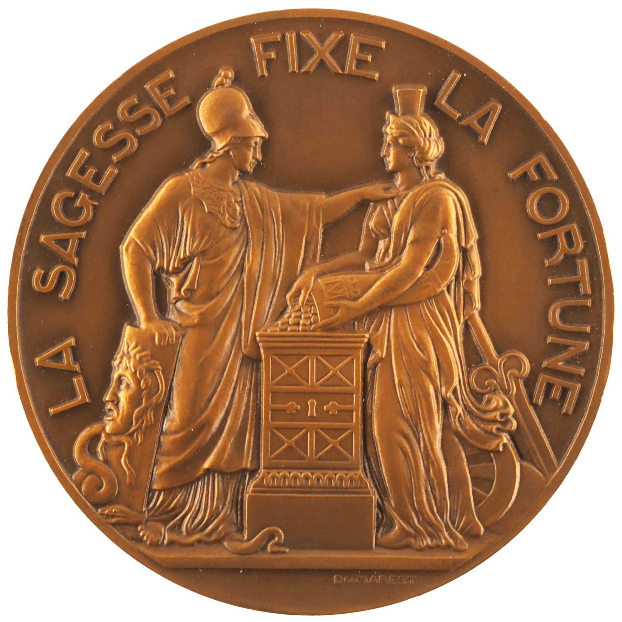 France - Médaille 1950 bronze - Sagesse et Fortune / Banque de France
