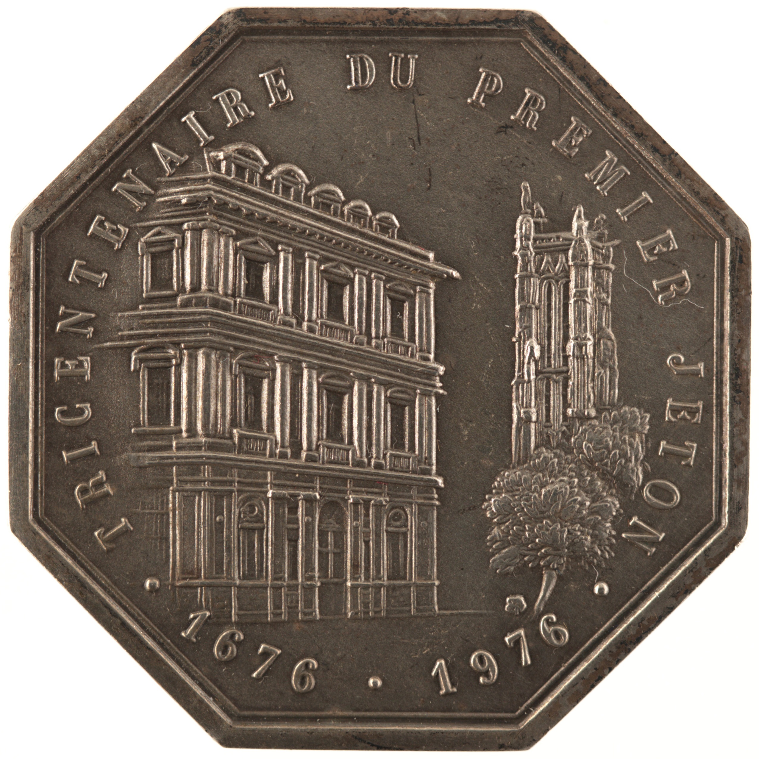 France - Jeton 1976 bronze florentin argenté - Chambre des notaires de Paris / Compagnie des notaires de Paris