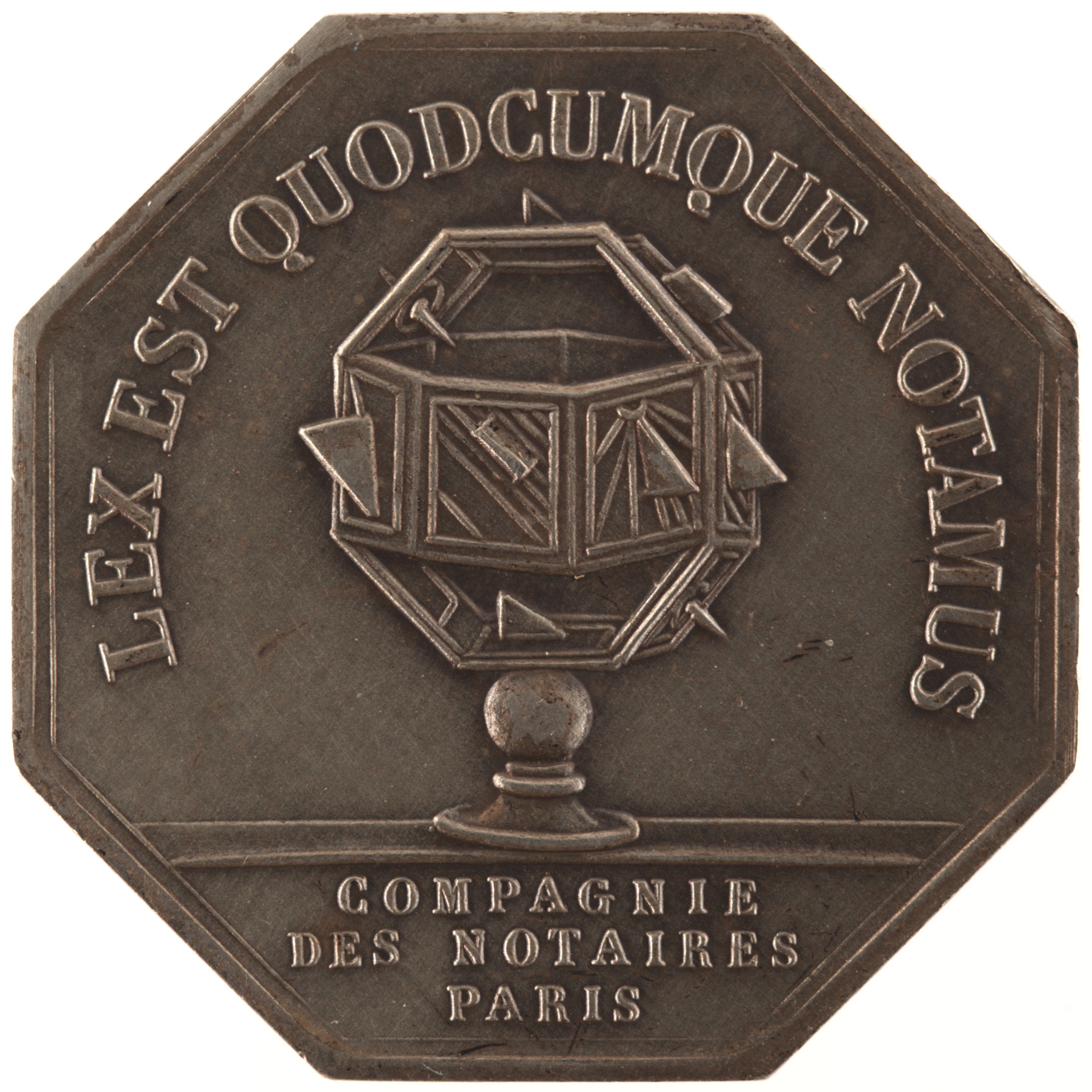 France - Jeton 1976 bronze florentin argenté - Chambre des notaires de Paris / Compagnie des notaires de Paris – Image 2