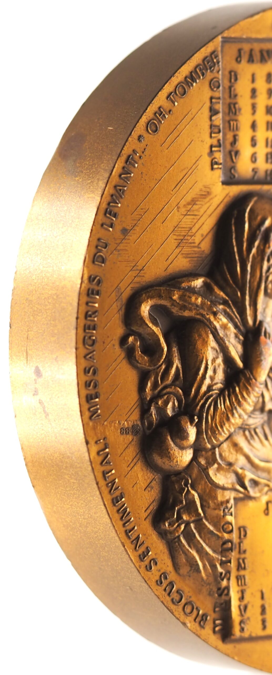 France - Tirage uniface d'avers de médaille 1989 bronze florentin - Calendrier – Image 3