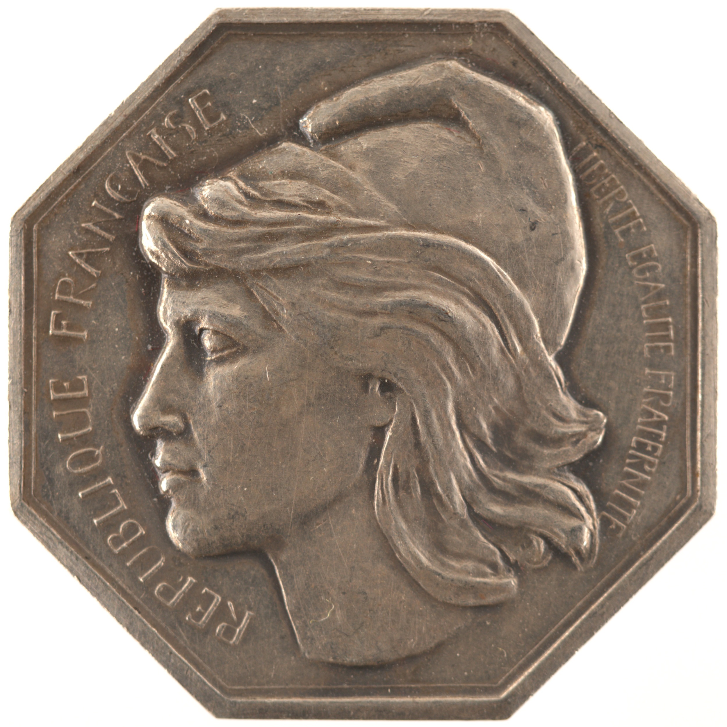 France - Jeton bronze argenté - République Française / Compagnie des notaires de Paris