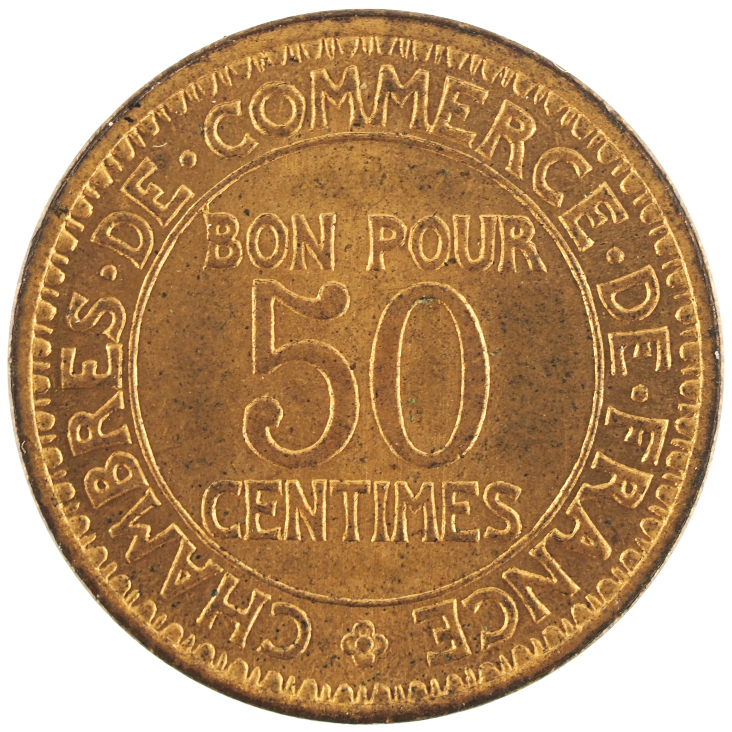 France - Pièce essai Bon pour 50 Centimes 1920 cupro-aluminium - Chambres de Commerce – Image 2
