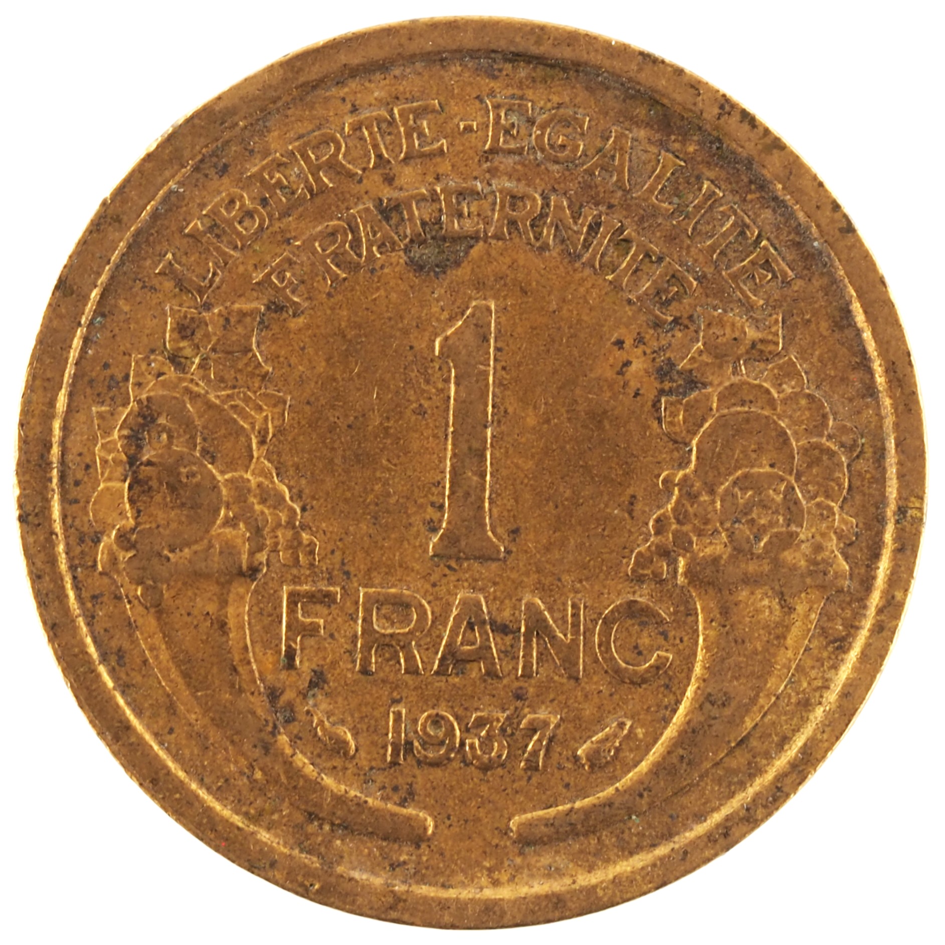France - Pièce 1 Franc 1937 bronze-aluminium - Morlon
