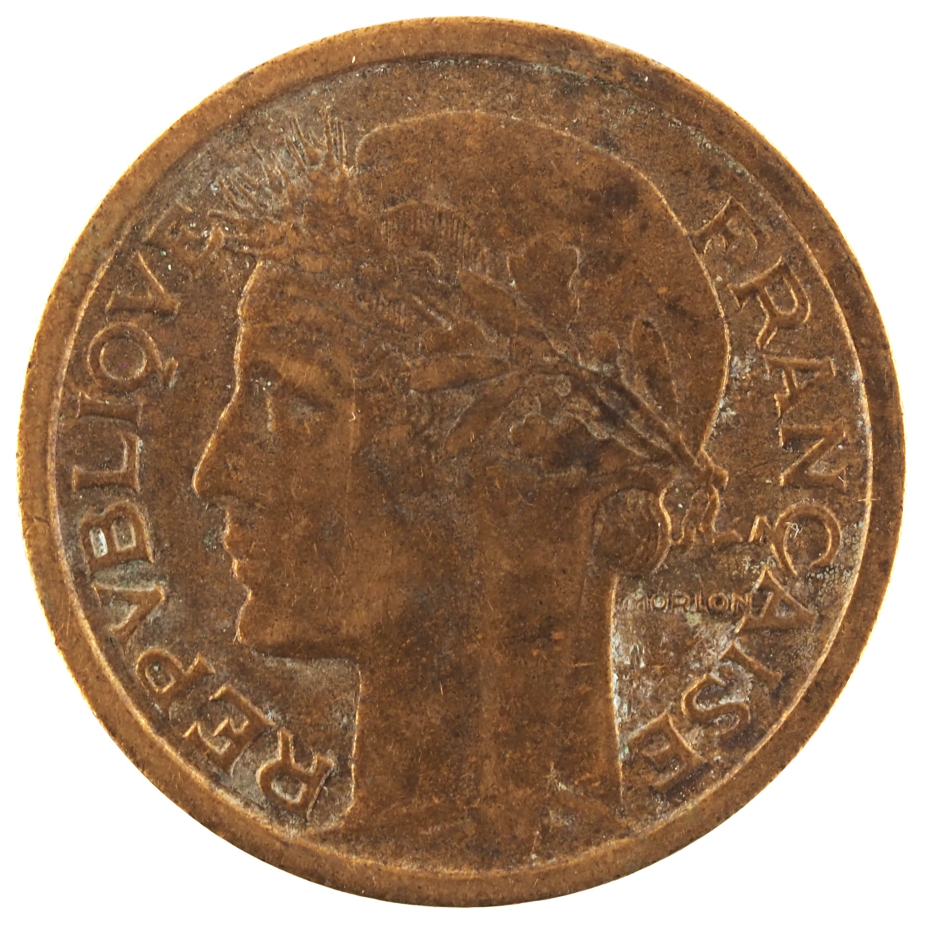 France - Pièce 1 Franc 1940 bronze-aluminium - Morlon – Image 2