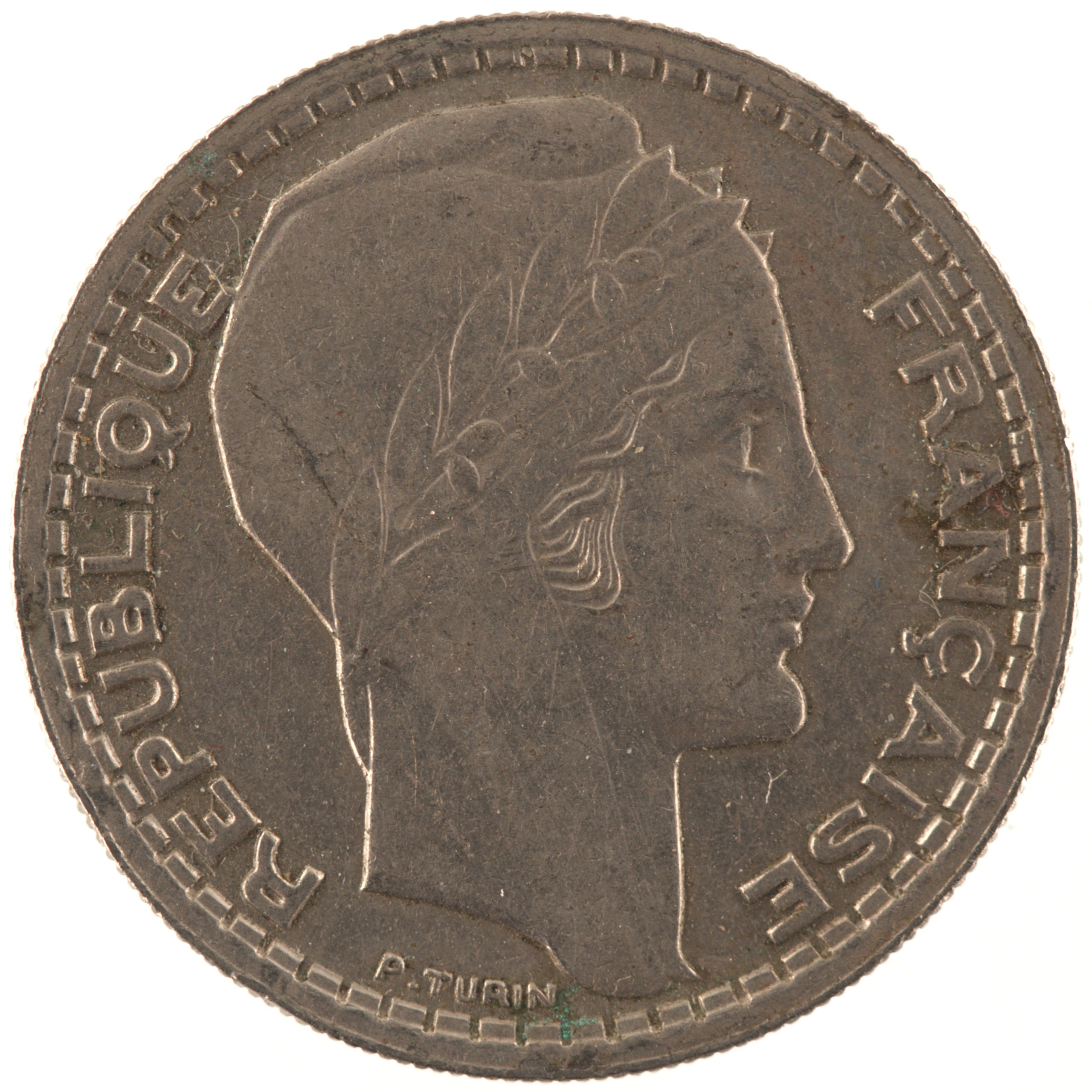 France - Pièce 10 Francs 1946 cupro-nickel - Turin, grosse tête, rameaux courts – Image 2
