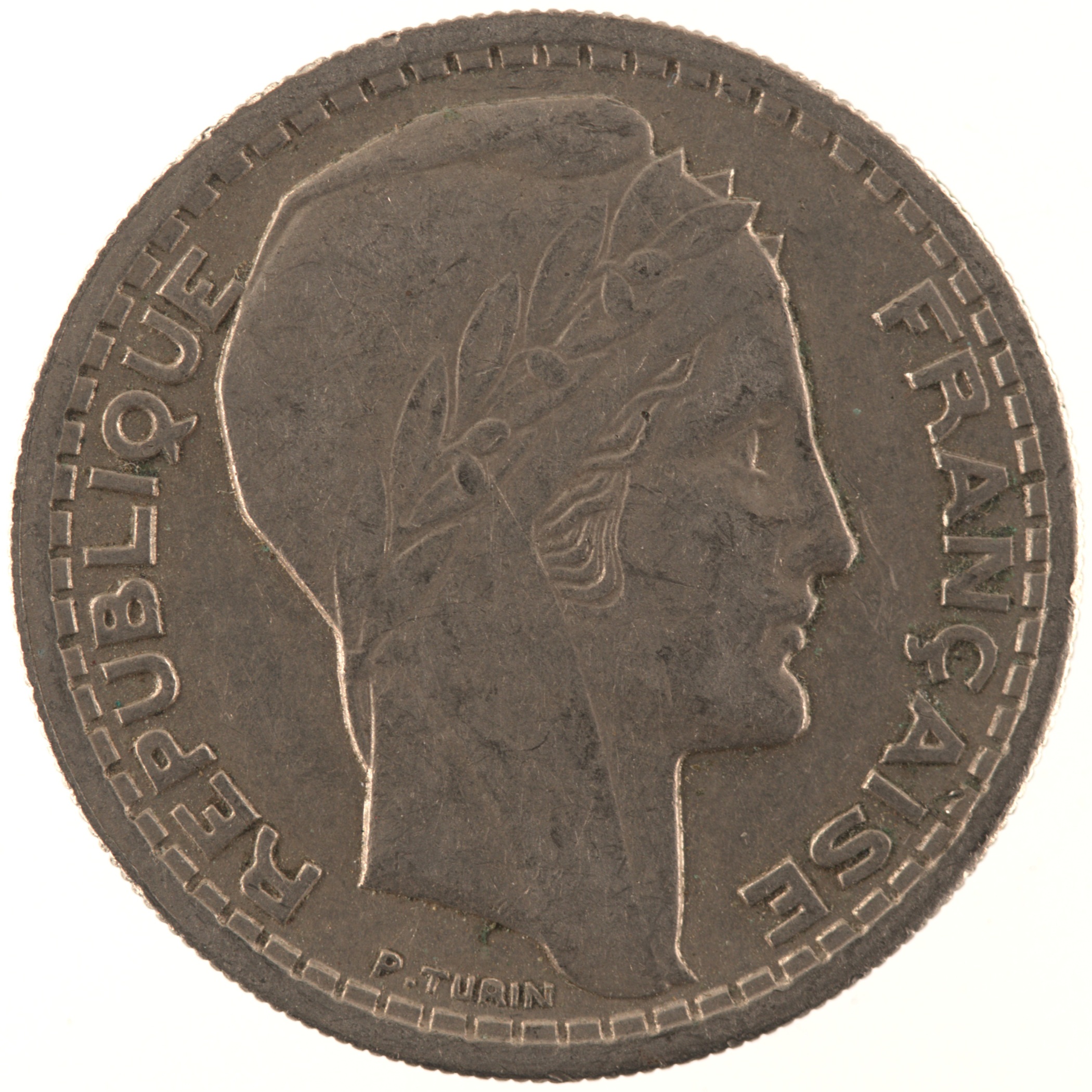 France - Pièce 10 Francs 1946 cupro-nickel - Turin, grosse tête, rameaux courts – Image 2