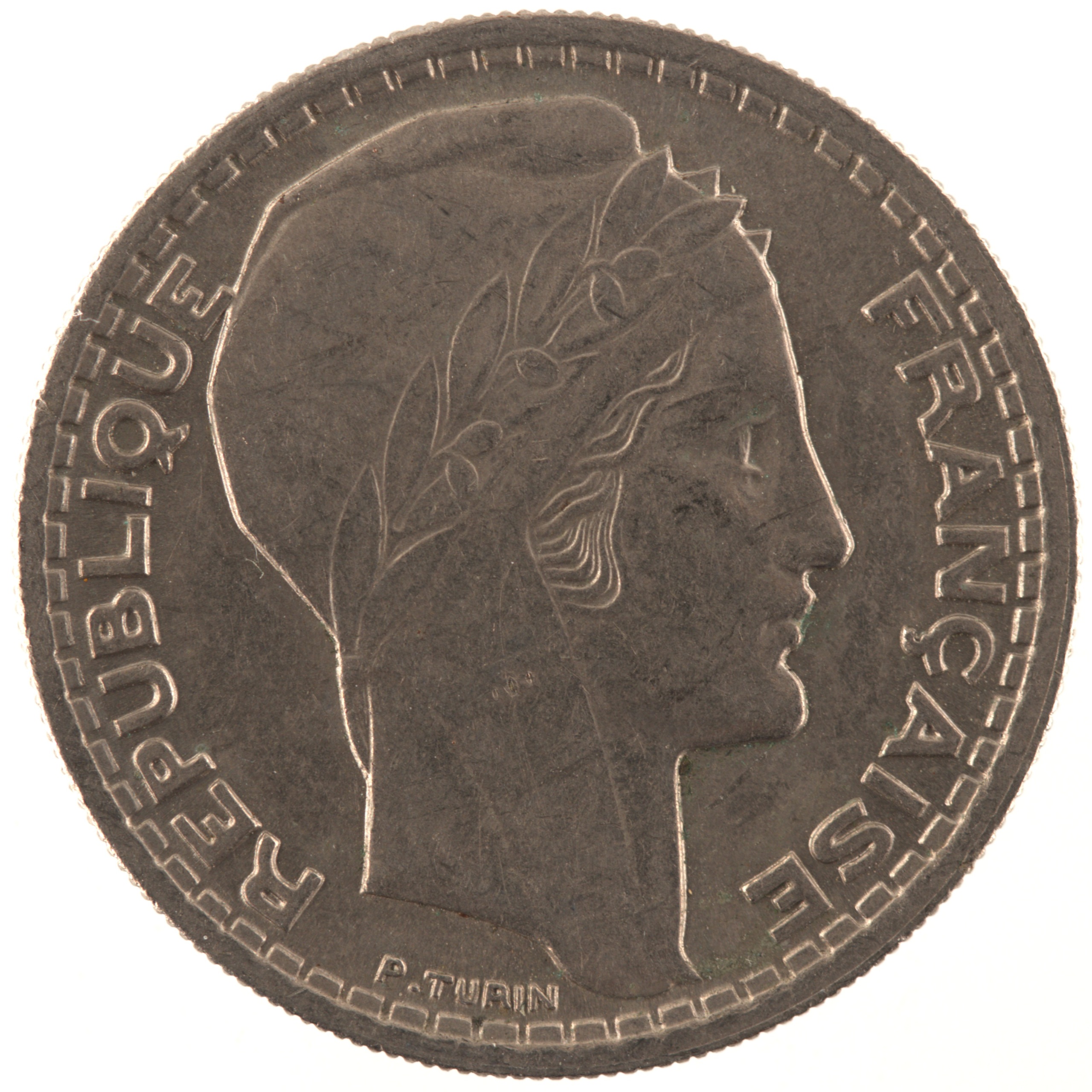 France - Pièce 10 Francs 1946 cupro-nickel - Turin, grosse tête, rameaux courts – Image 2