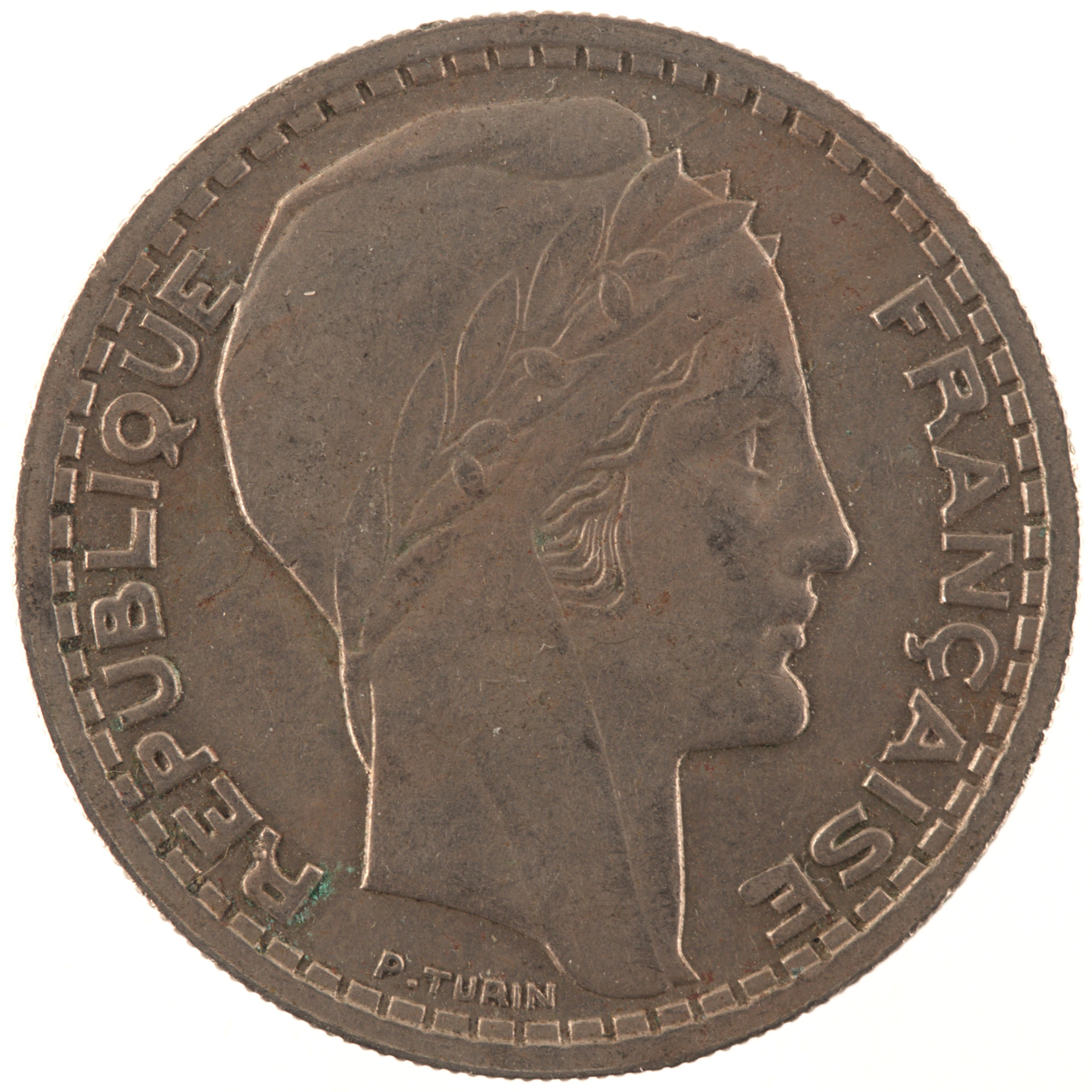 France - Pièce 10 Francs 1946 cupro-nickel - Turin, grosse tête, rameaux courts – Image 2