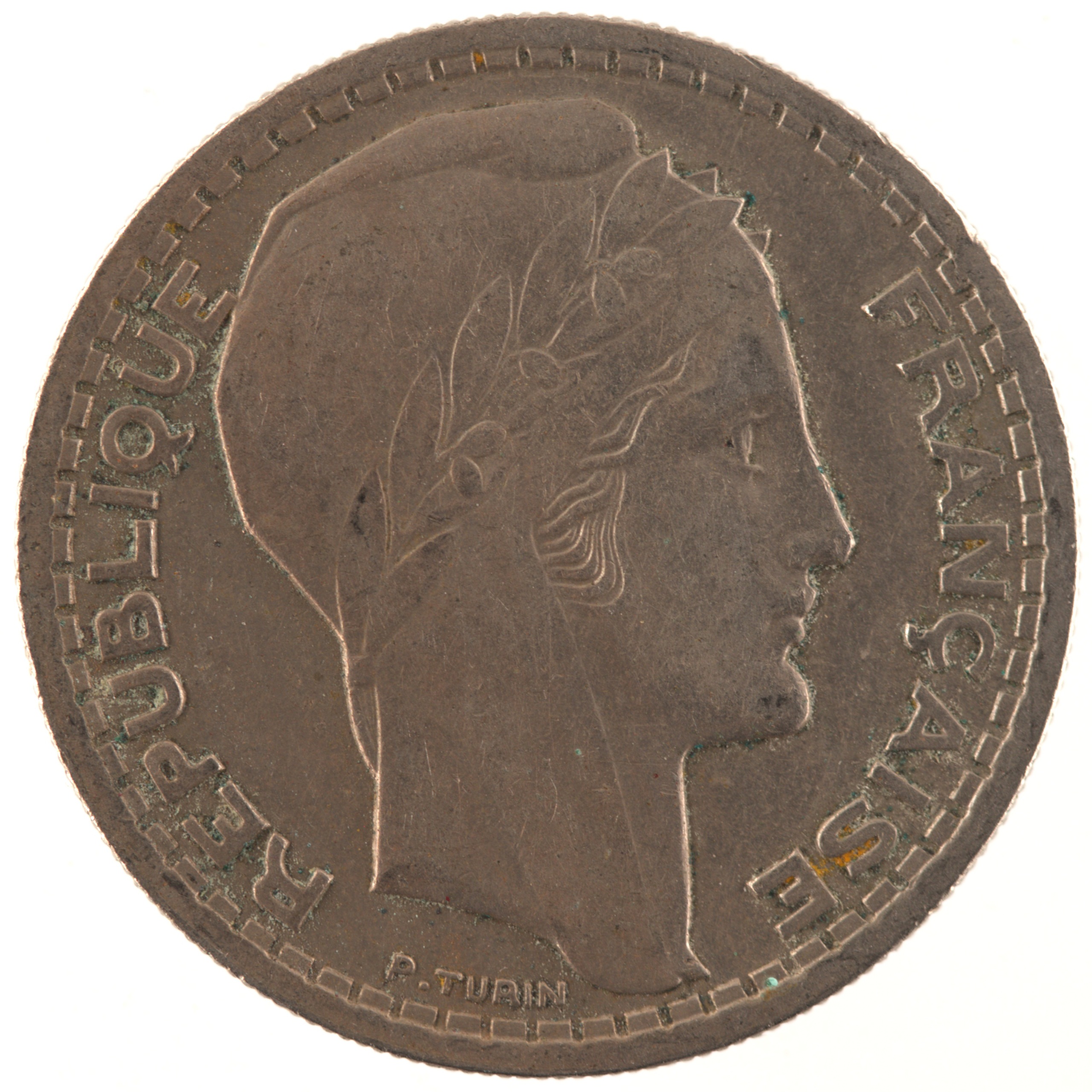 France - Pièce 10 Francs 1946 cupro-nickel - Turin, grosse tête, rameaux courts – Image 2