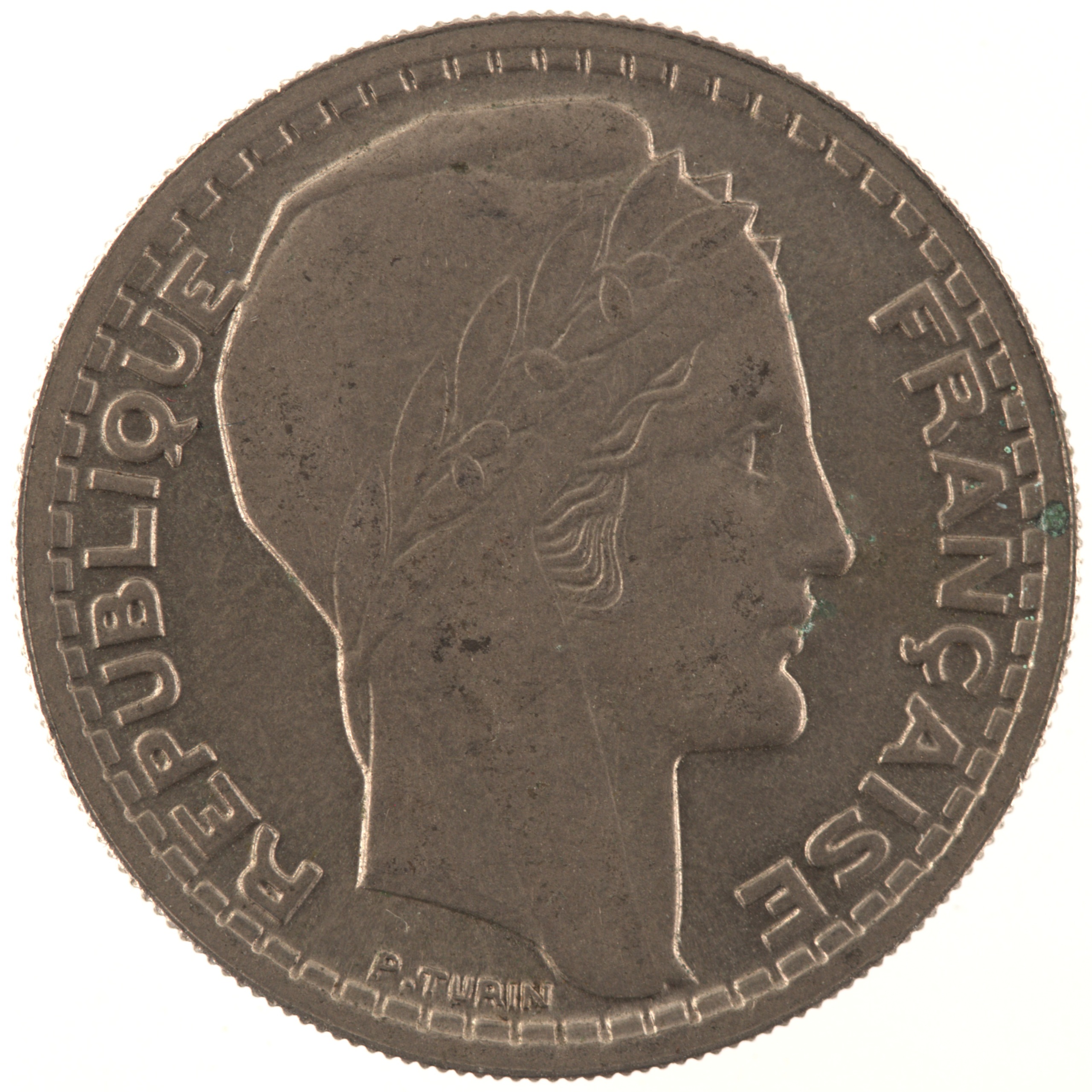 France - Pièce 10 Francs 1946 cupro-nickel - Turin, grosse tête, rameaux courts – Image 2