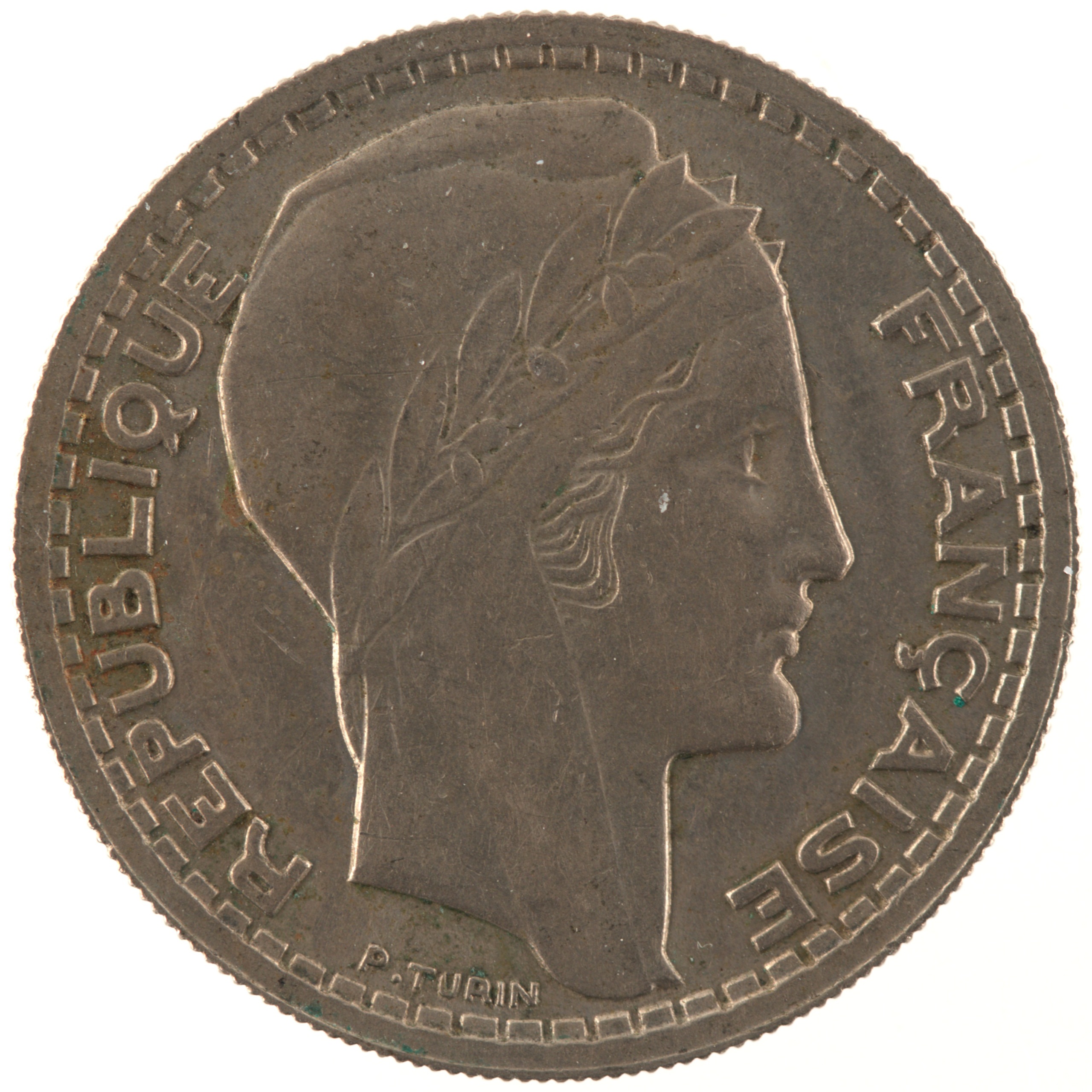 France - Pièce 10 Francs 1947 B cupro-nickel - Turin, grosse tête, rameaux courts – Image 2