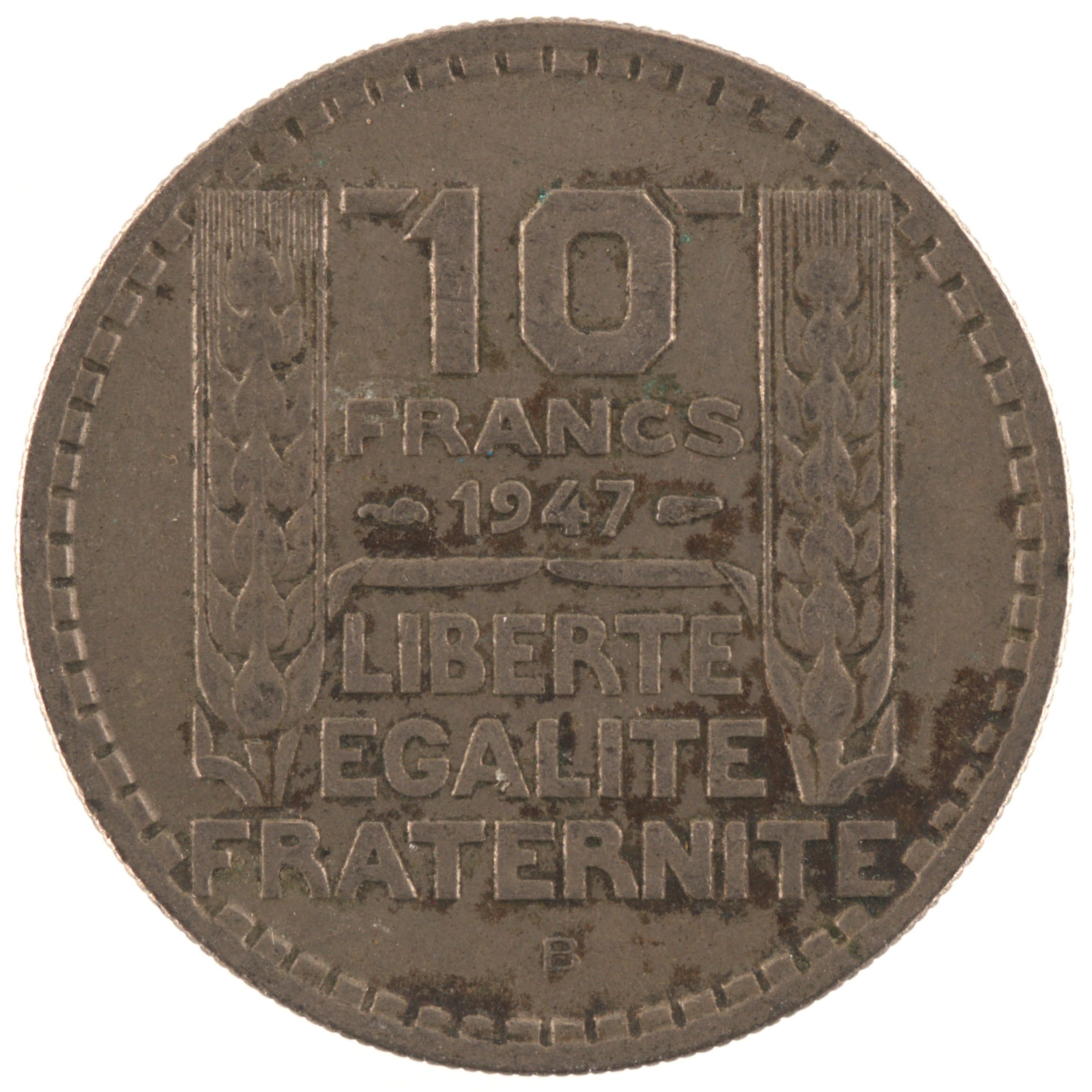 France - Pièce 10 Francs 1947 B cupro-nickel - Turin, petite tête