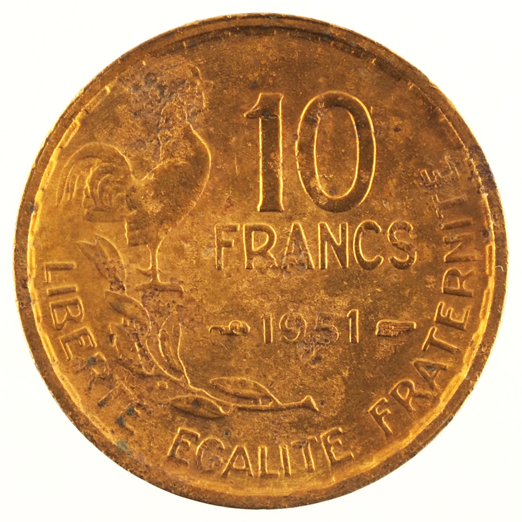 France - Pièce 10 Francs 1951 bronze-aluminium - Guiraud