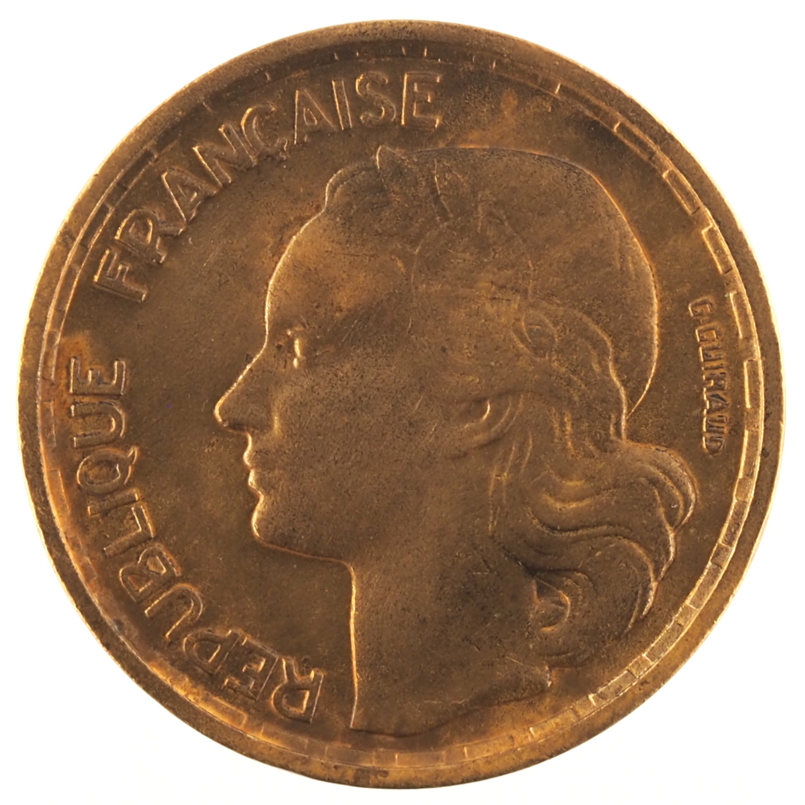 France - Pièce 10 Francs 1955 bronze-aluminium - Guiraud – Image 2