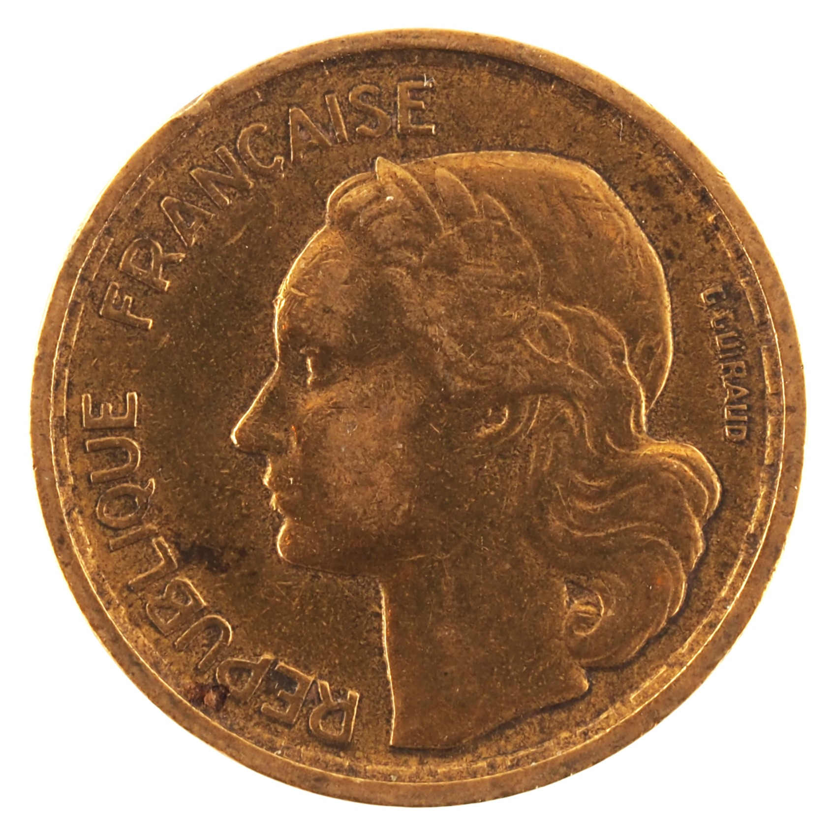 France - Pièce 10 Francs 1957 bronze-aluminium - Guiraud – Image 2