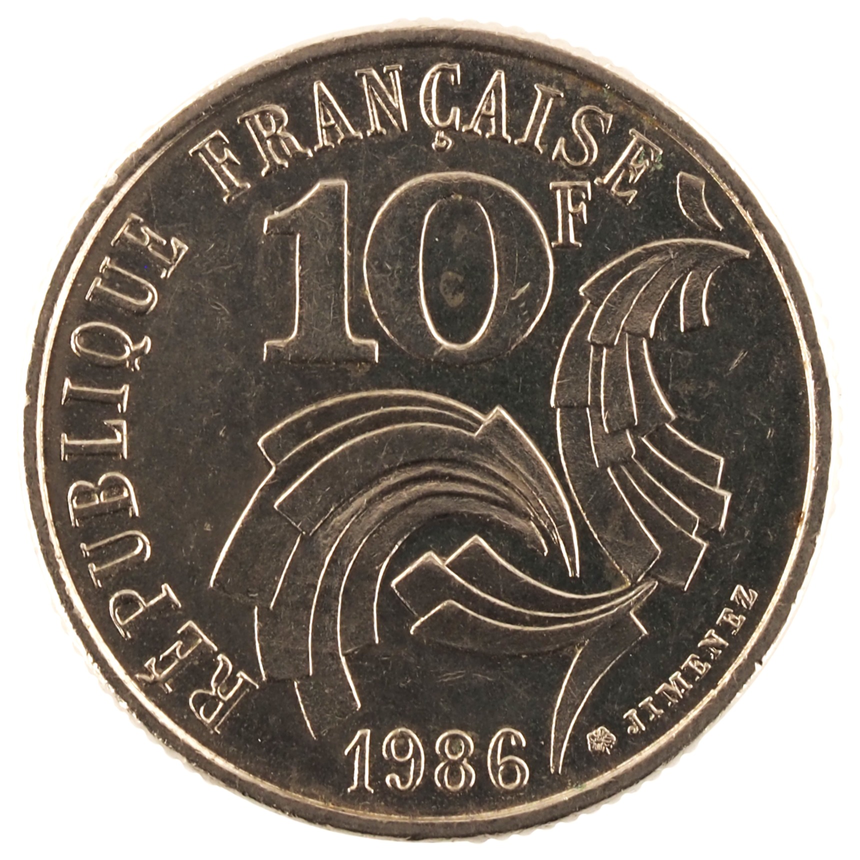 France - Pièce 10 Francs 1986 nickel - Jimenez