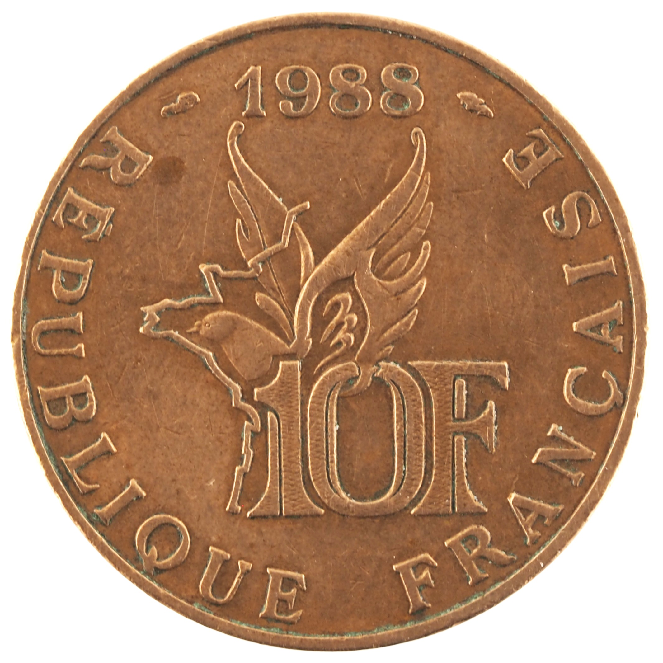 France - Pièce 10 Francs 1988 cuivre-nickel-aluminium - Roland Garros (tranche A)