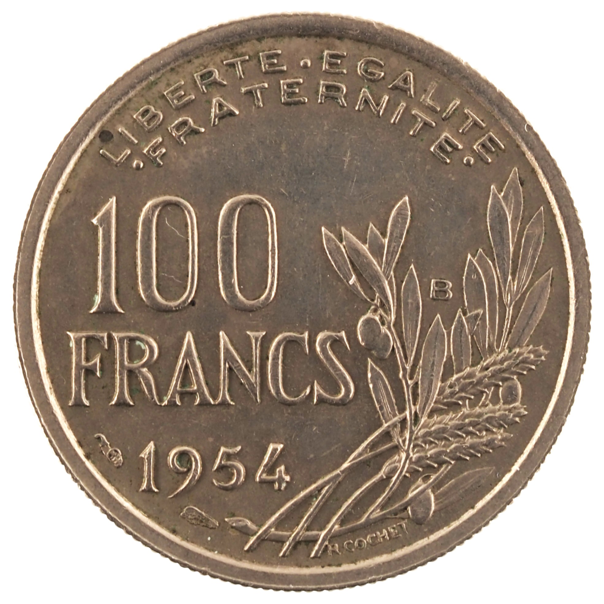 France - Pièce 100 Francs 1954 B cupro-nickel - Cochet