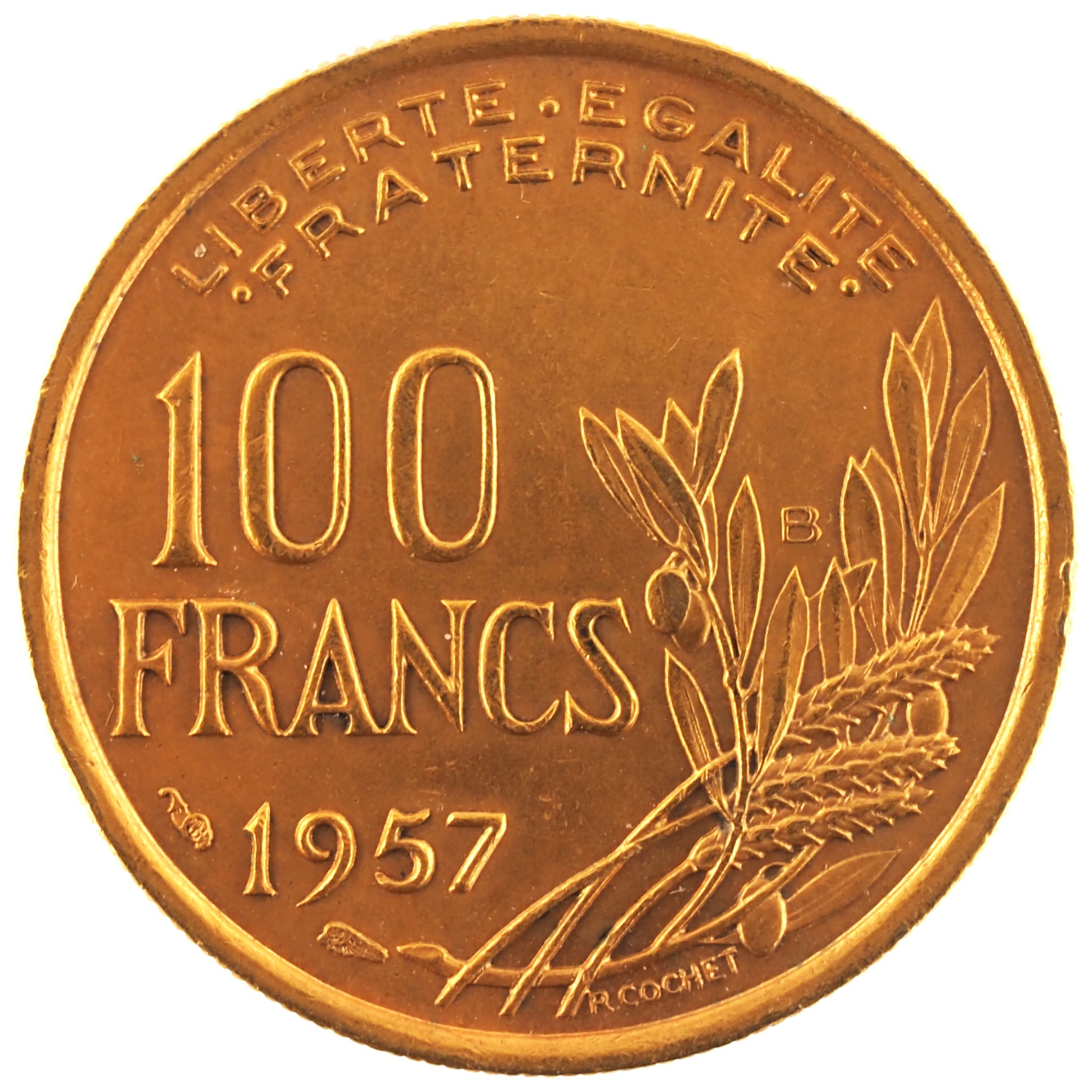 France - Pièce 100 Francs 1957 B cupro-nickel - Cochet