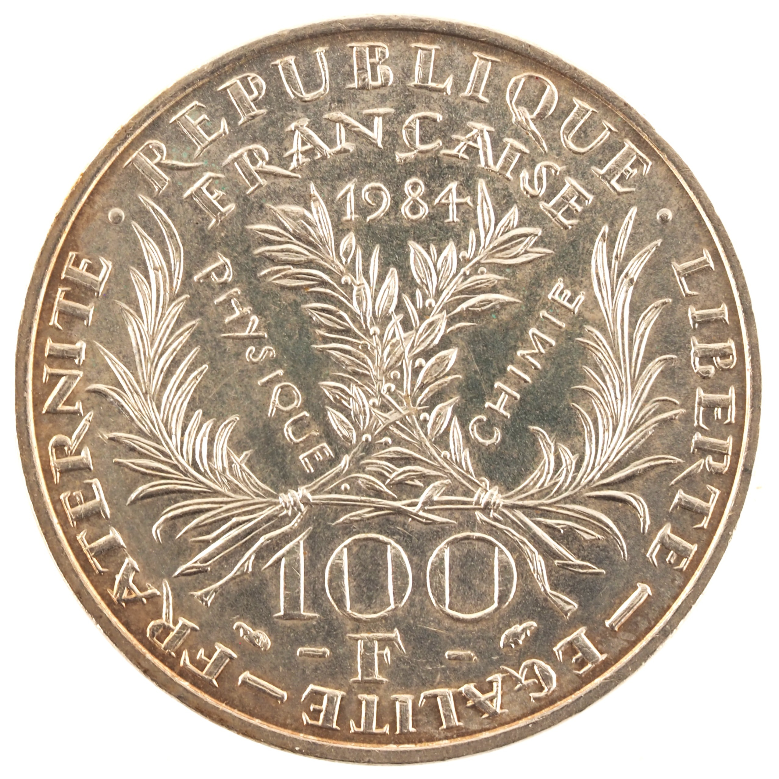France - Pièce 100 Francs 1984 argent - Marie Curie – Image 2
