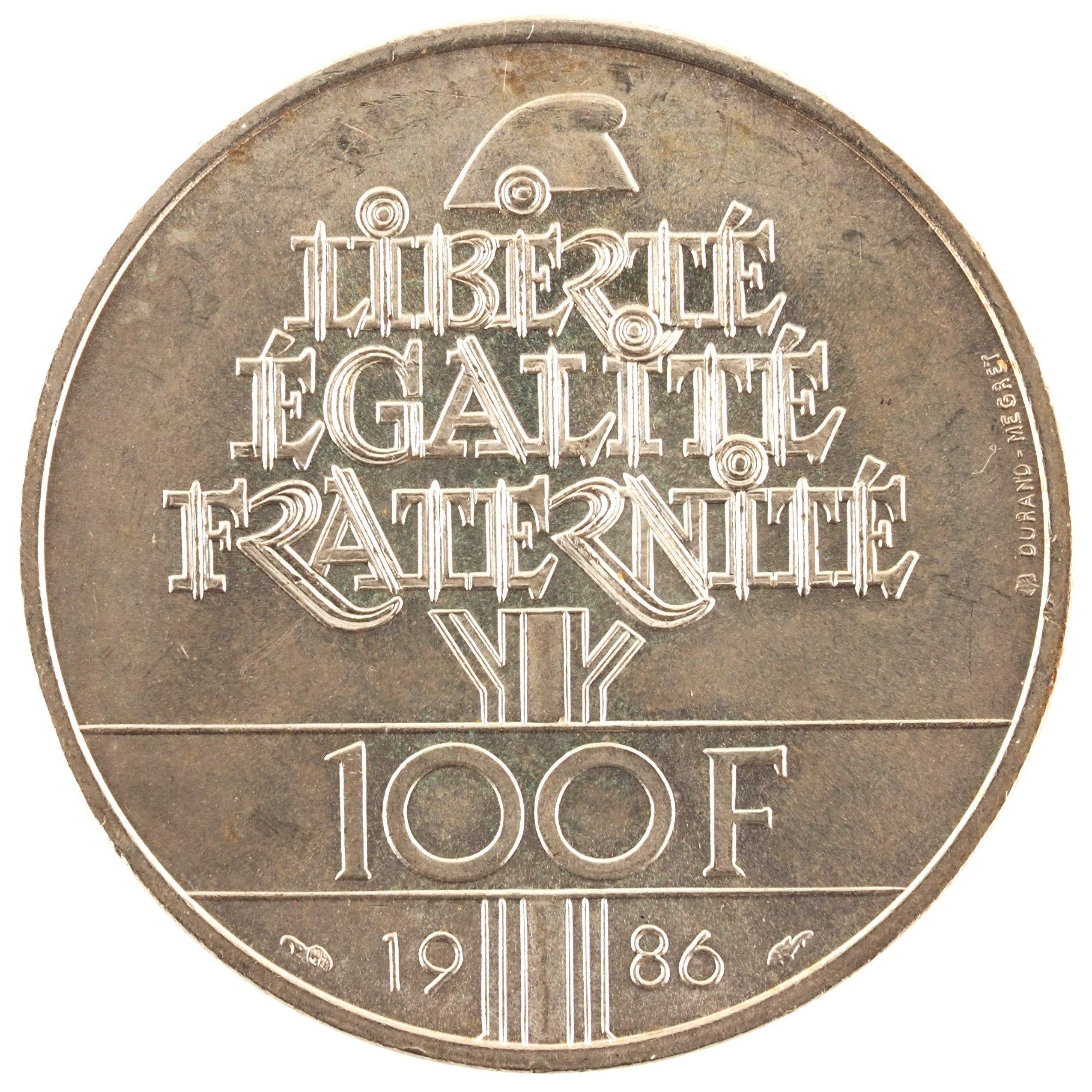 France - Pièce 100 Francs 1986 argent - La Liberté et sa Statue – Image 2