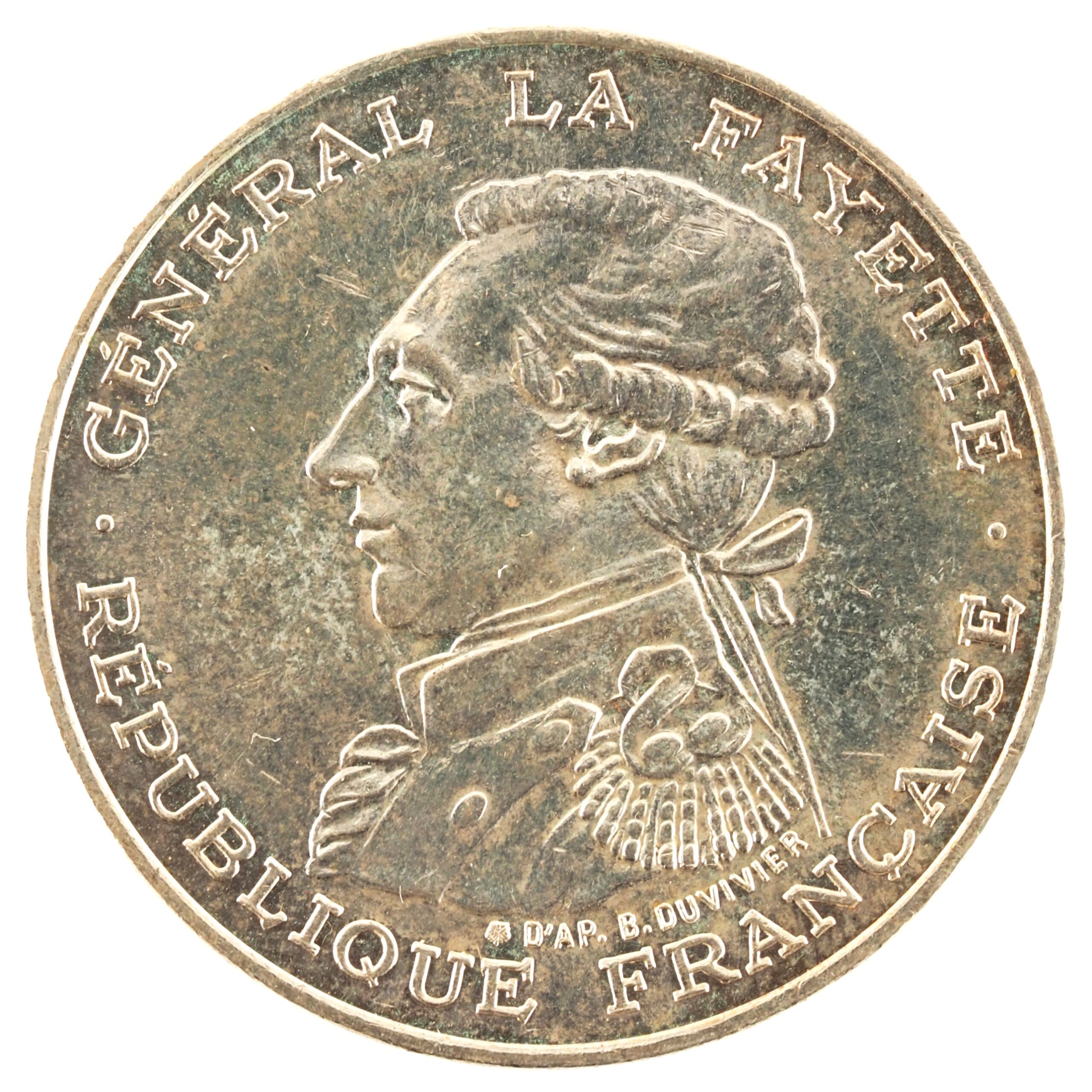France - Pièce 100 Francs 1987 argent - La Fayette et l'Egalité