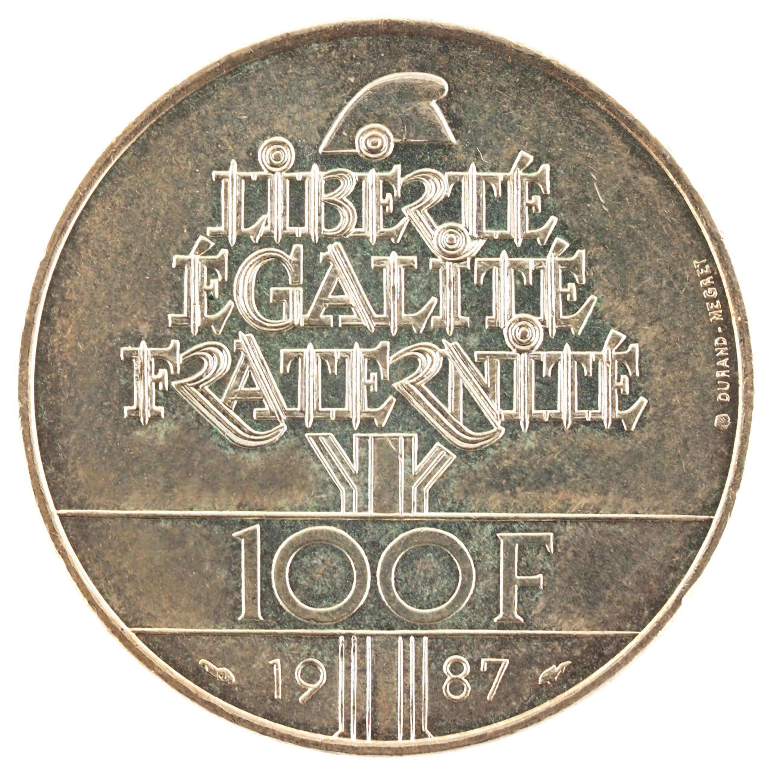 France - Pièce 100 Francs 1987 argent - La Fayette et l'Egalité – Image 2